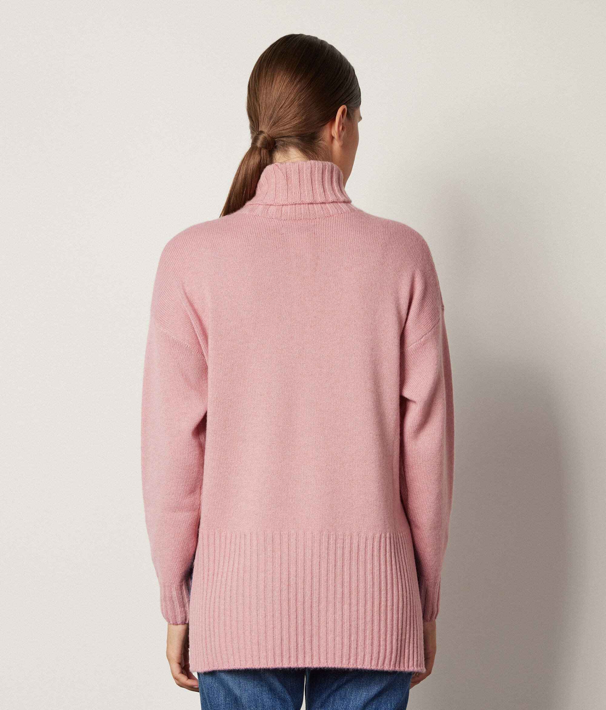 Jersey maxi de cuello vuelto de cashmere ultrasoft