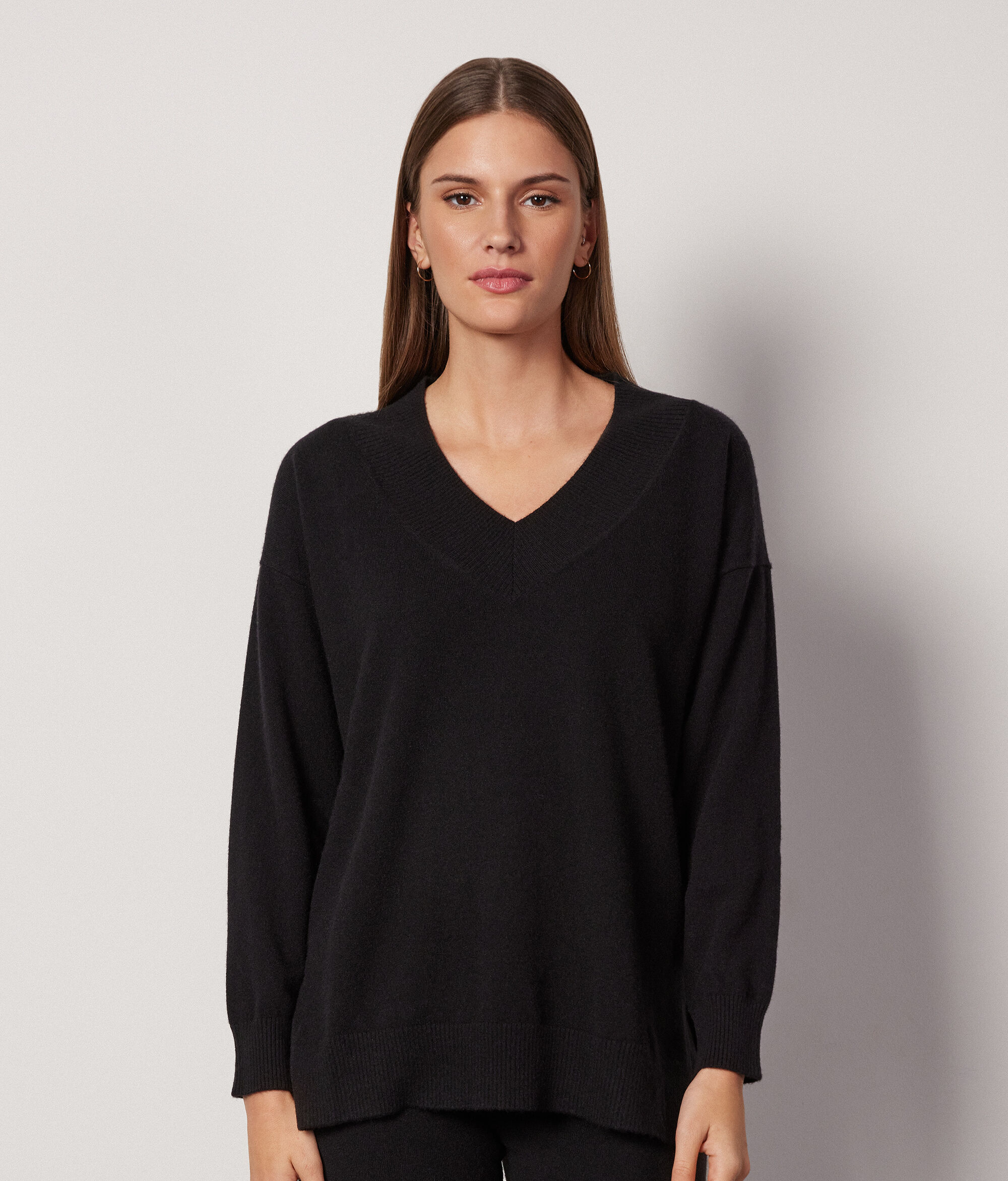 Jersei maxi de Cashmere Ultrasoft amb escot en punta