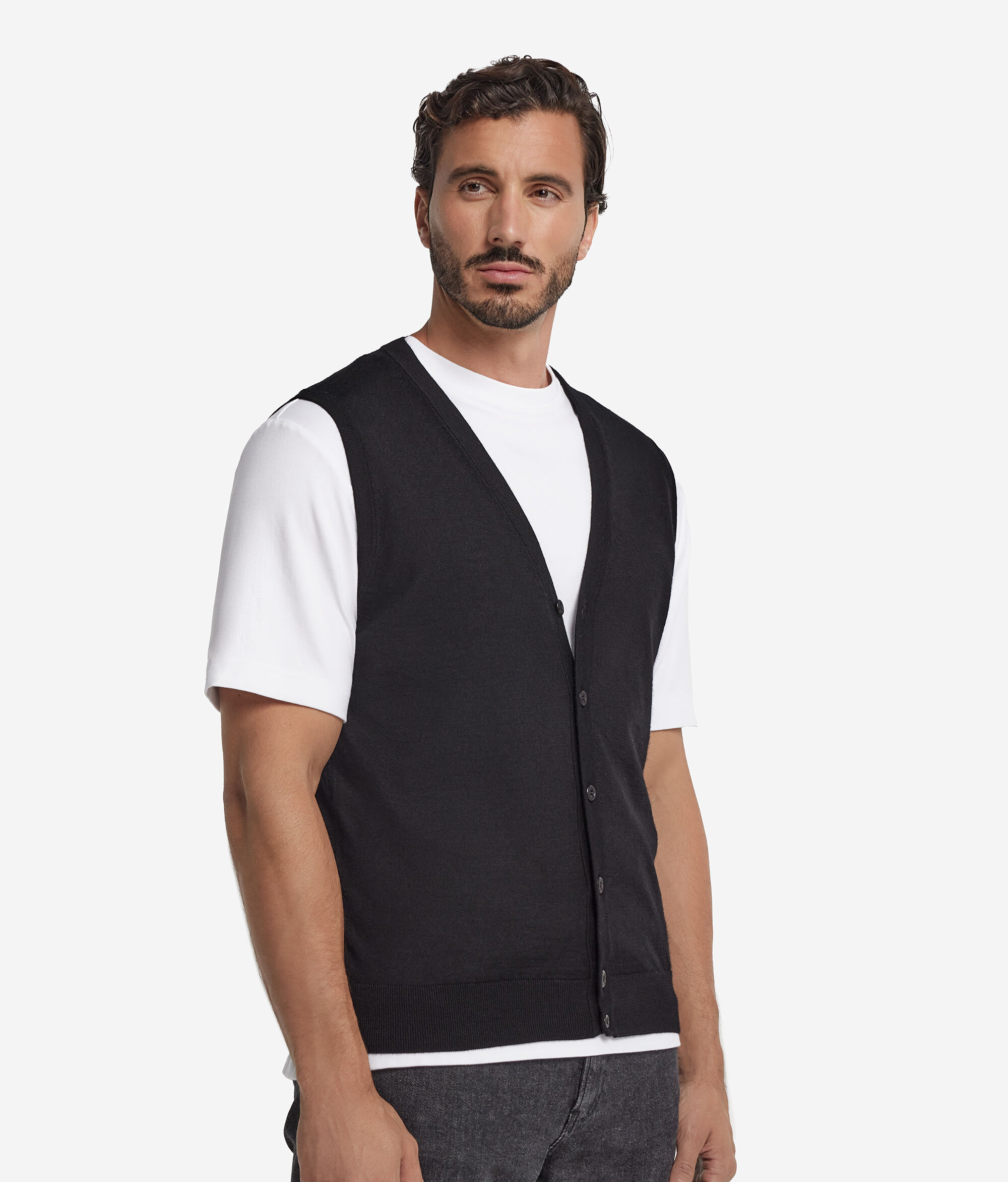 Gilet sans manches en cachemire ultra-fin
