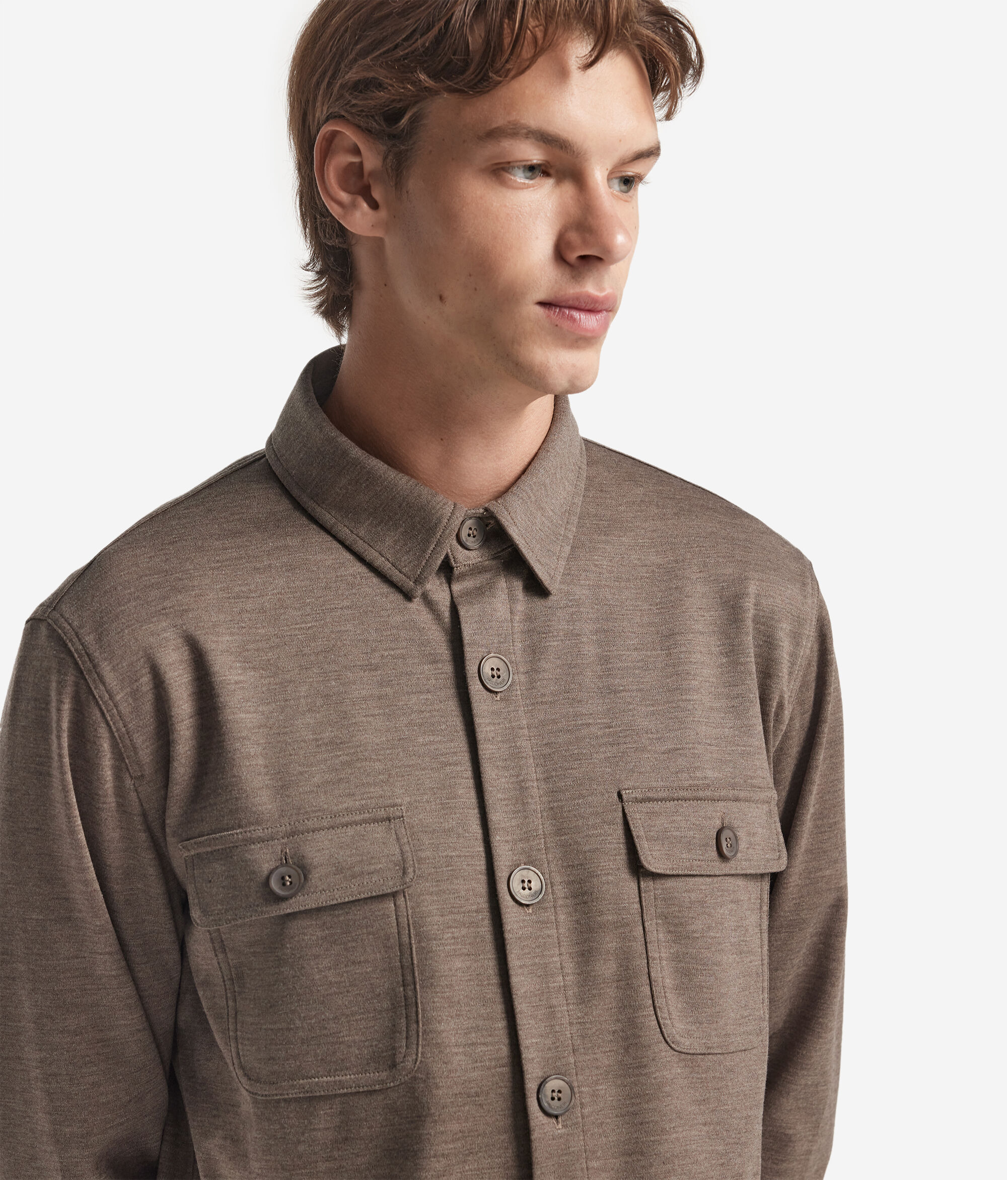 Wool jersey overshirt