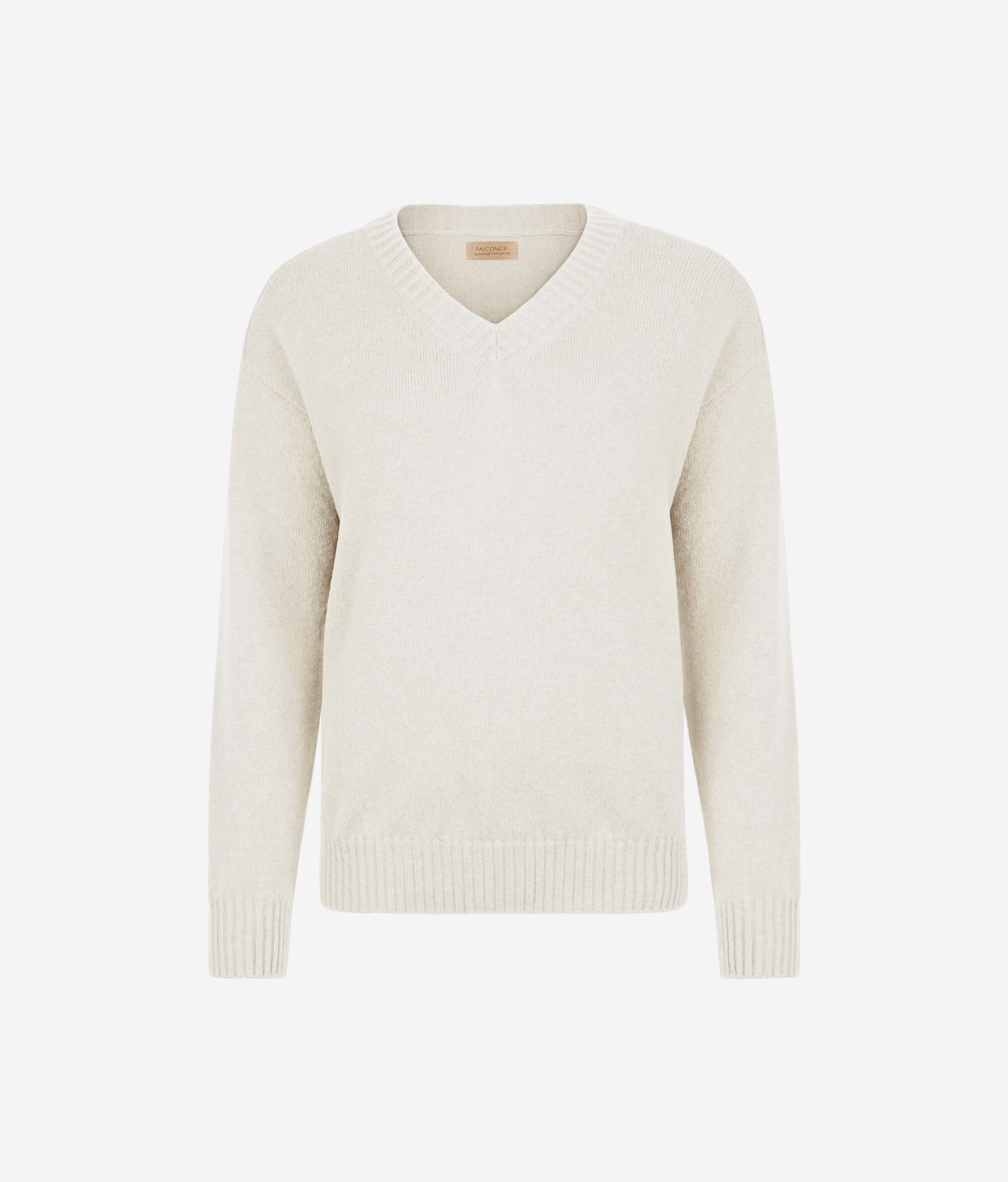Pullover mit V-Ausschnitt und Sattelschulter aus Kaschmir Ultrasoft