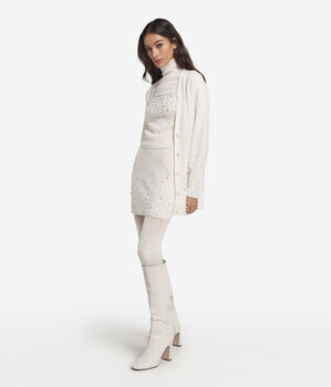 Ultrasoft Cashmere skirt with beads