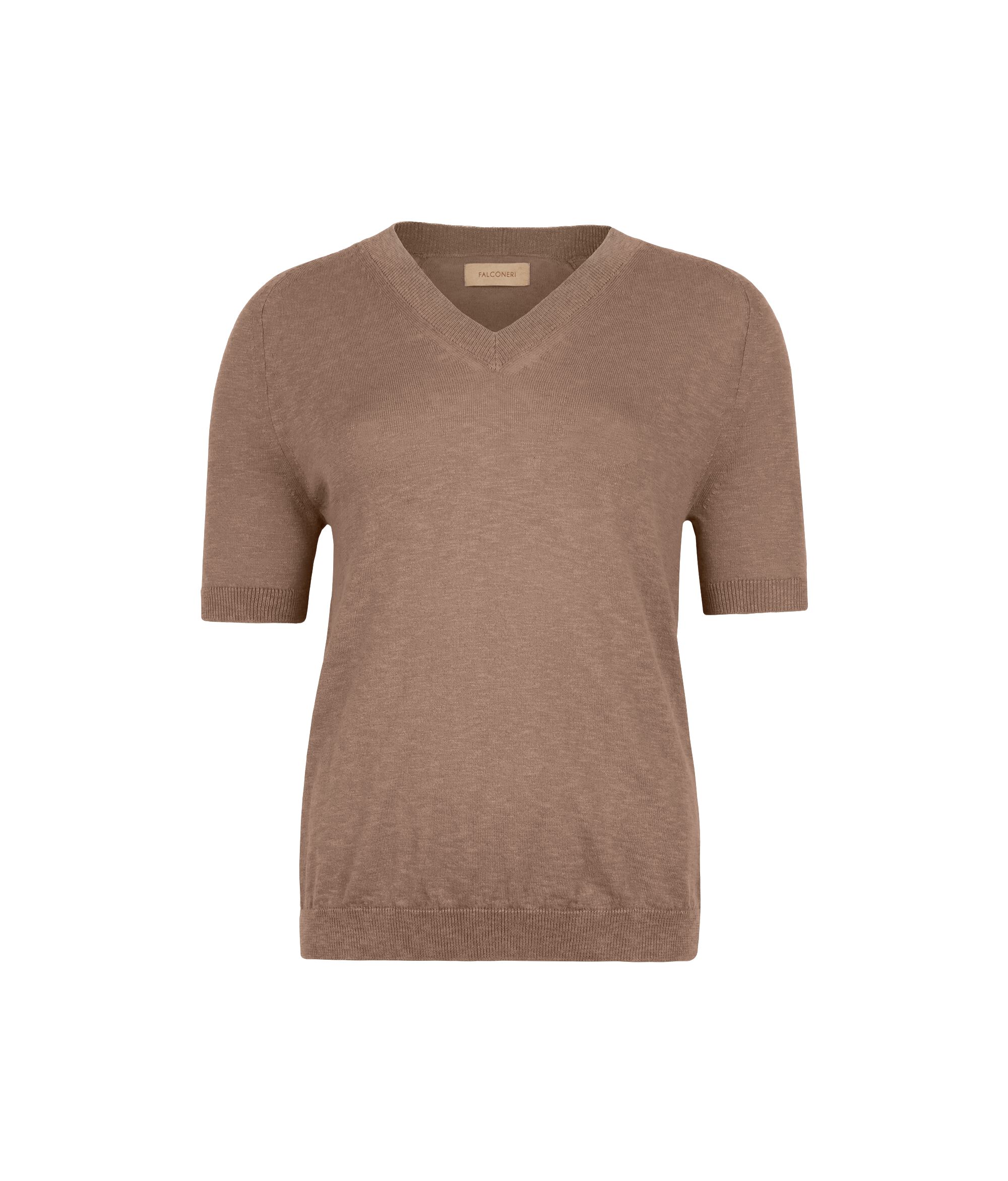 Κοντομάνικο T-Shirt με Λαιμόκοψη V Twist