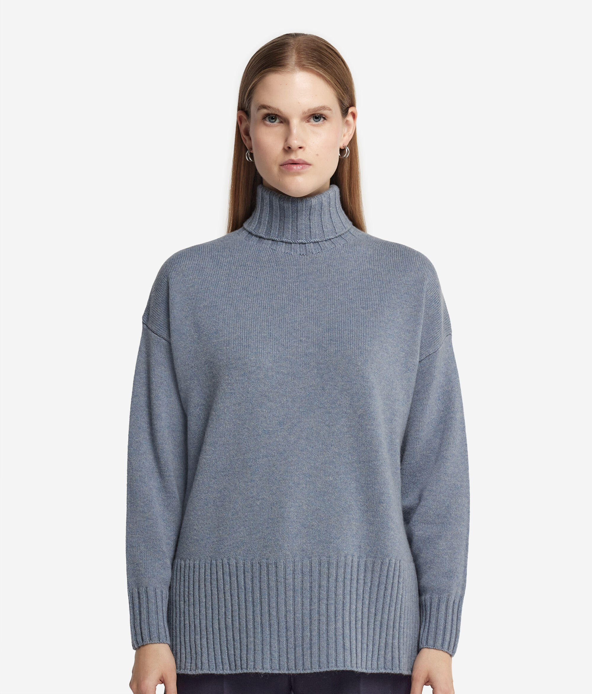 Maxi-pull col roulé en cachemire ultra-doux