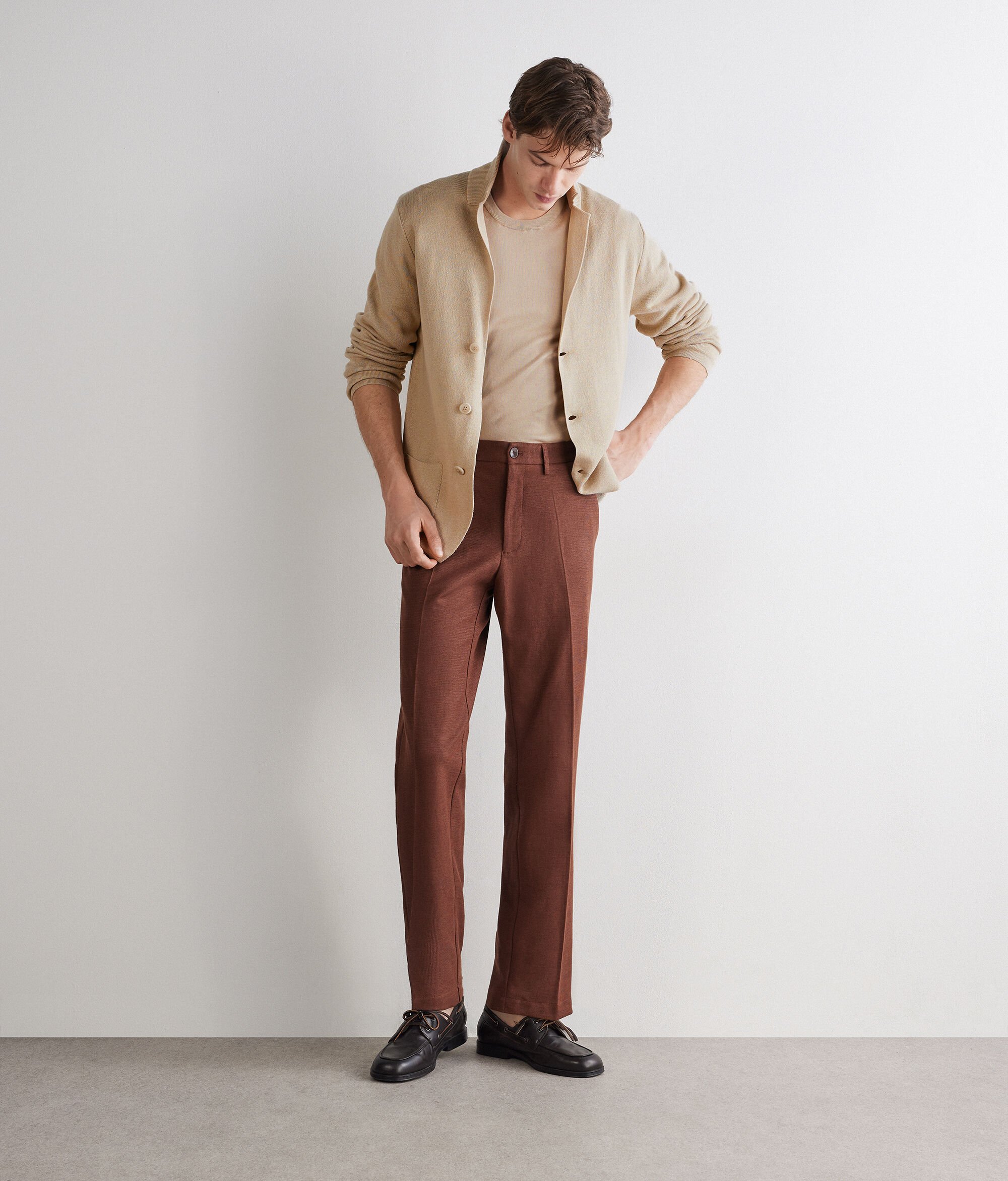 Giacca punto stoffa in lino cotone