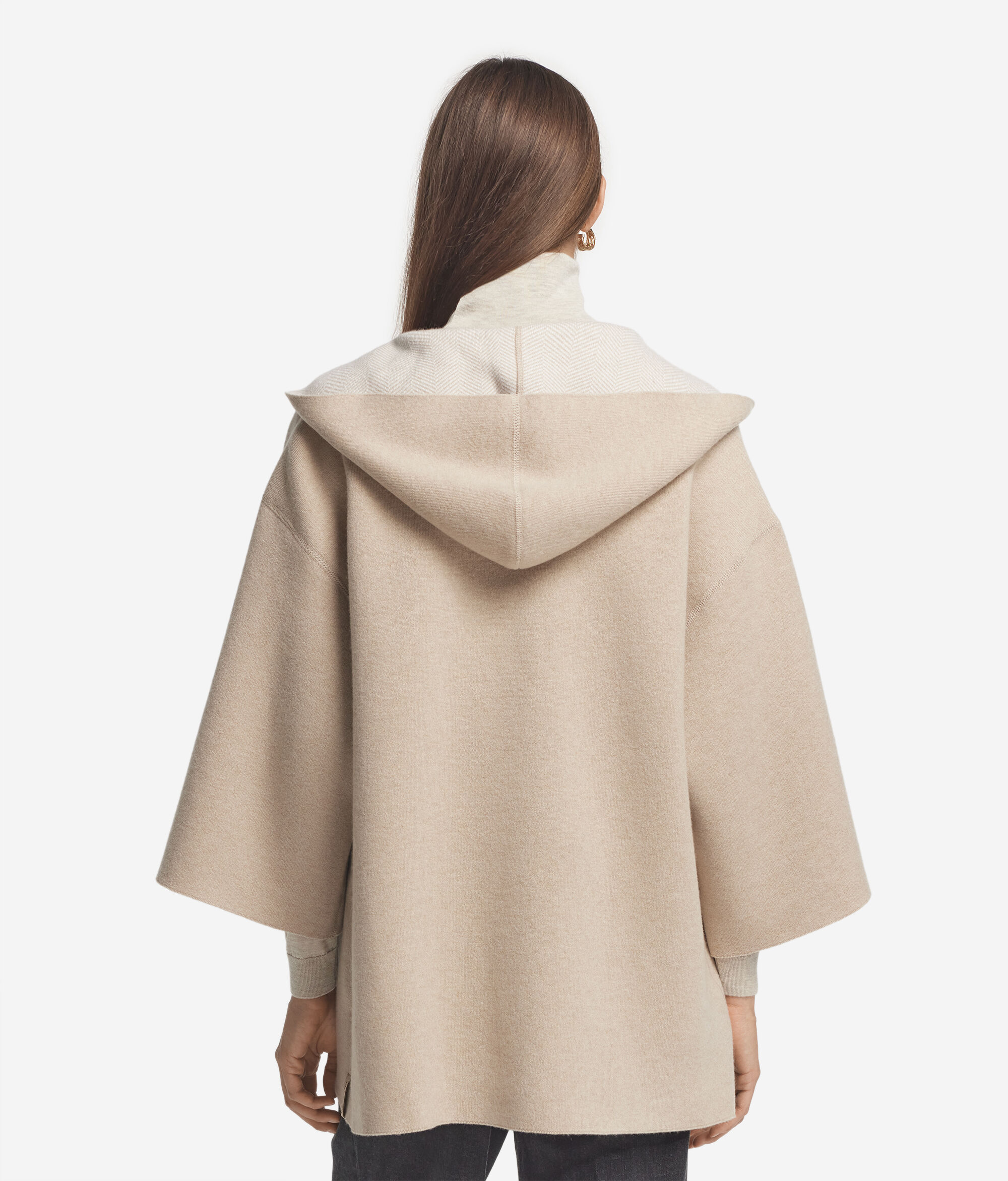 Ultrasoft Cashmere reversible hooded cape