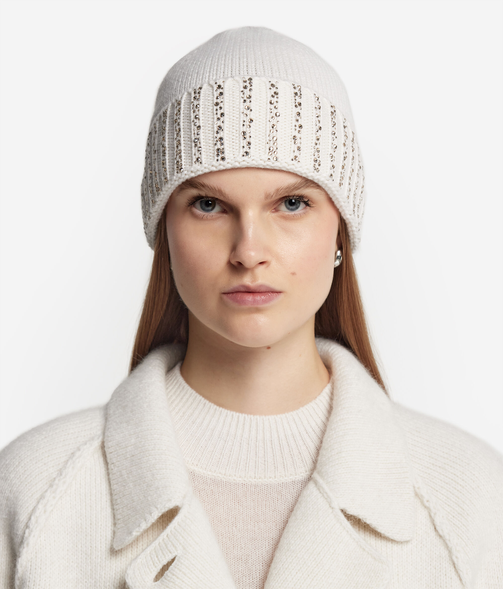 Gorro con strass de cashmere