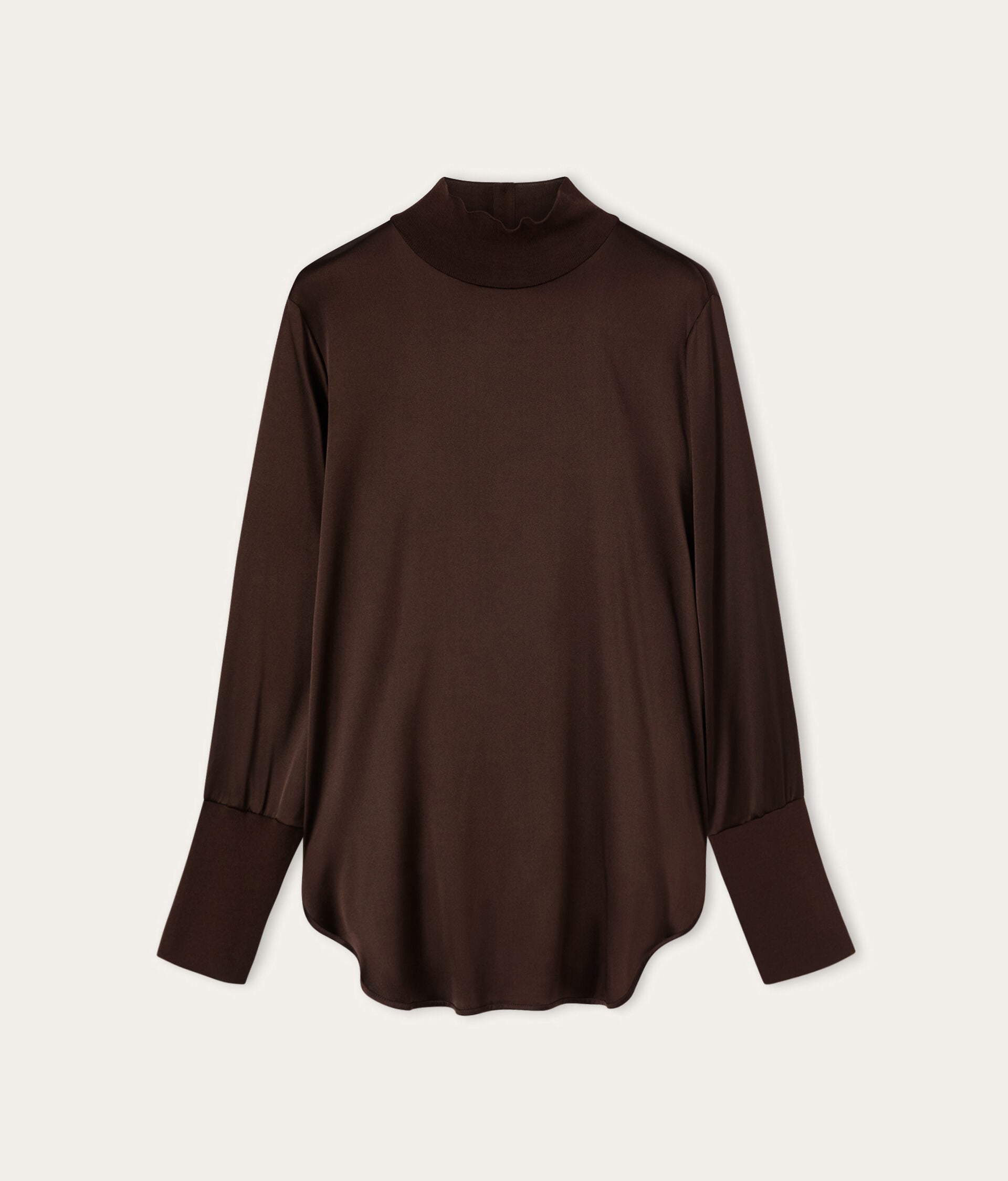 Blouse en soie avec empiècements en maille