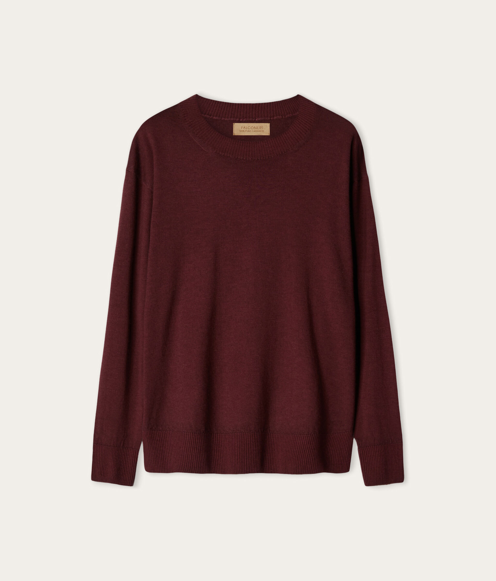Round-Neck Cashmere Jumper with Slits