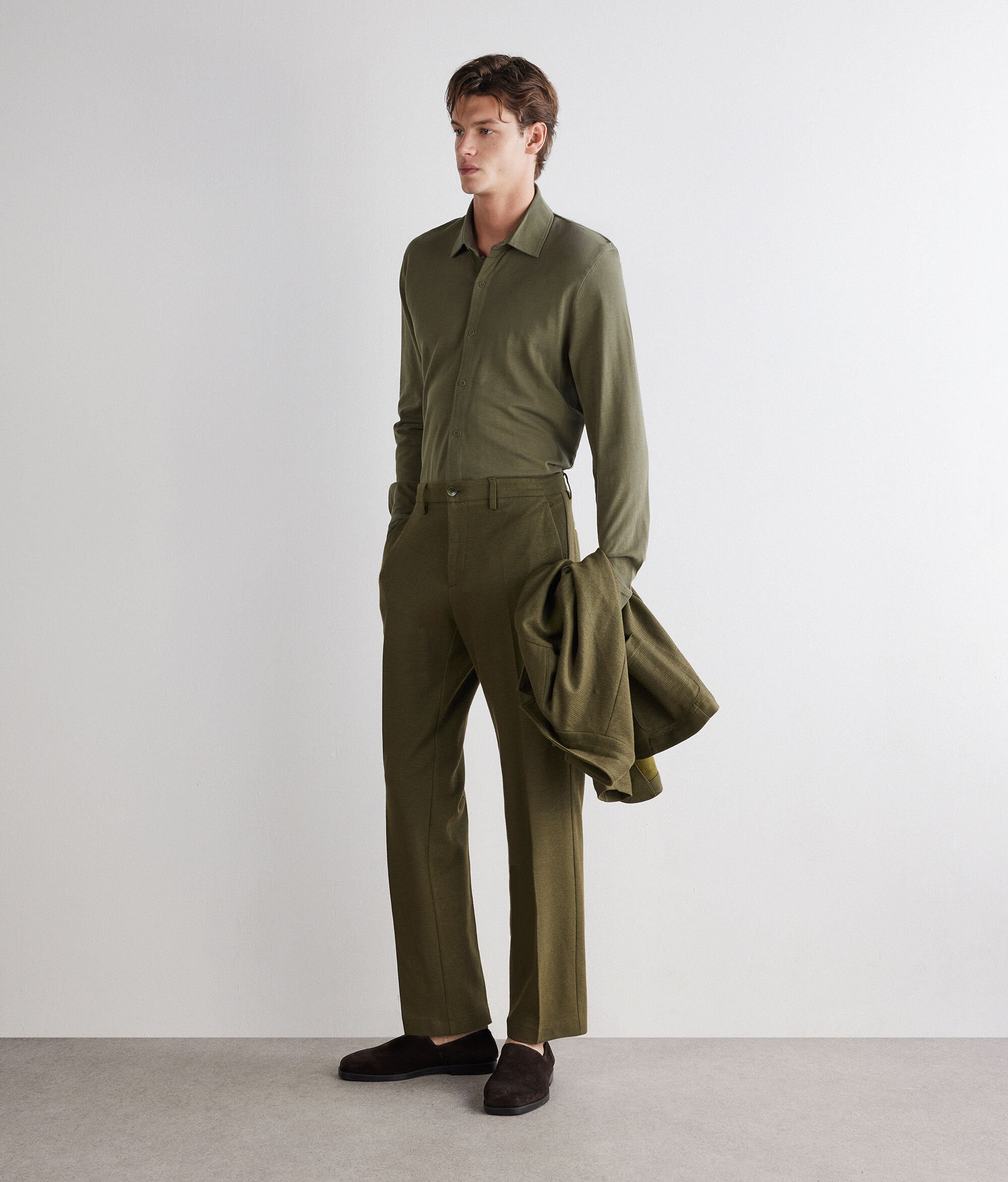 Langarmhemd aus Baumwoll-Seidenpikee