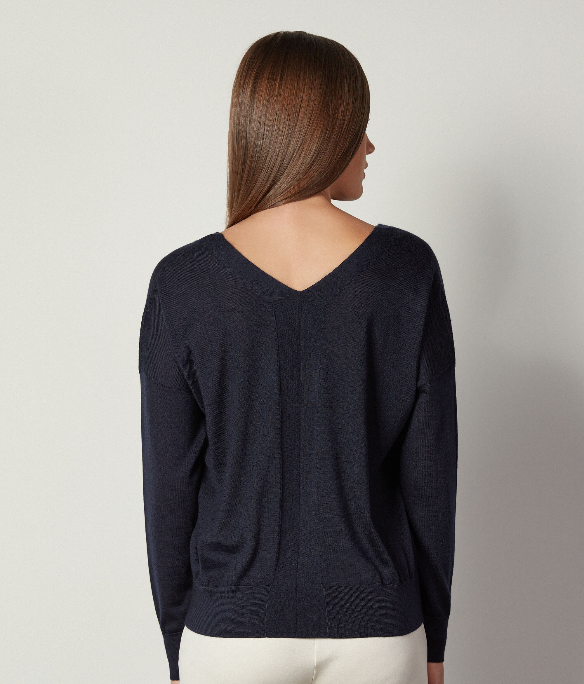 Jersei escot en punta Cashmere Ultrafine