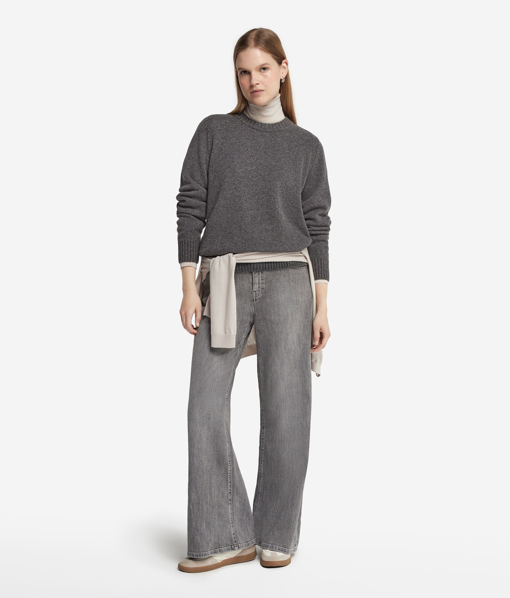 Rundhalspullover aus Kaschmir Ultrasoft mit Sattelschulter