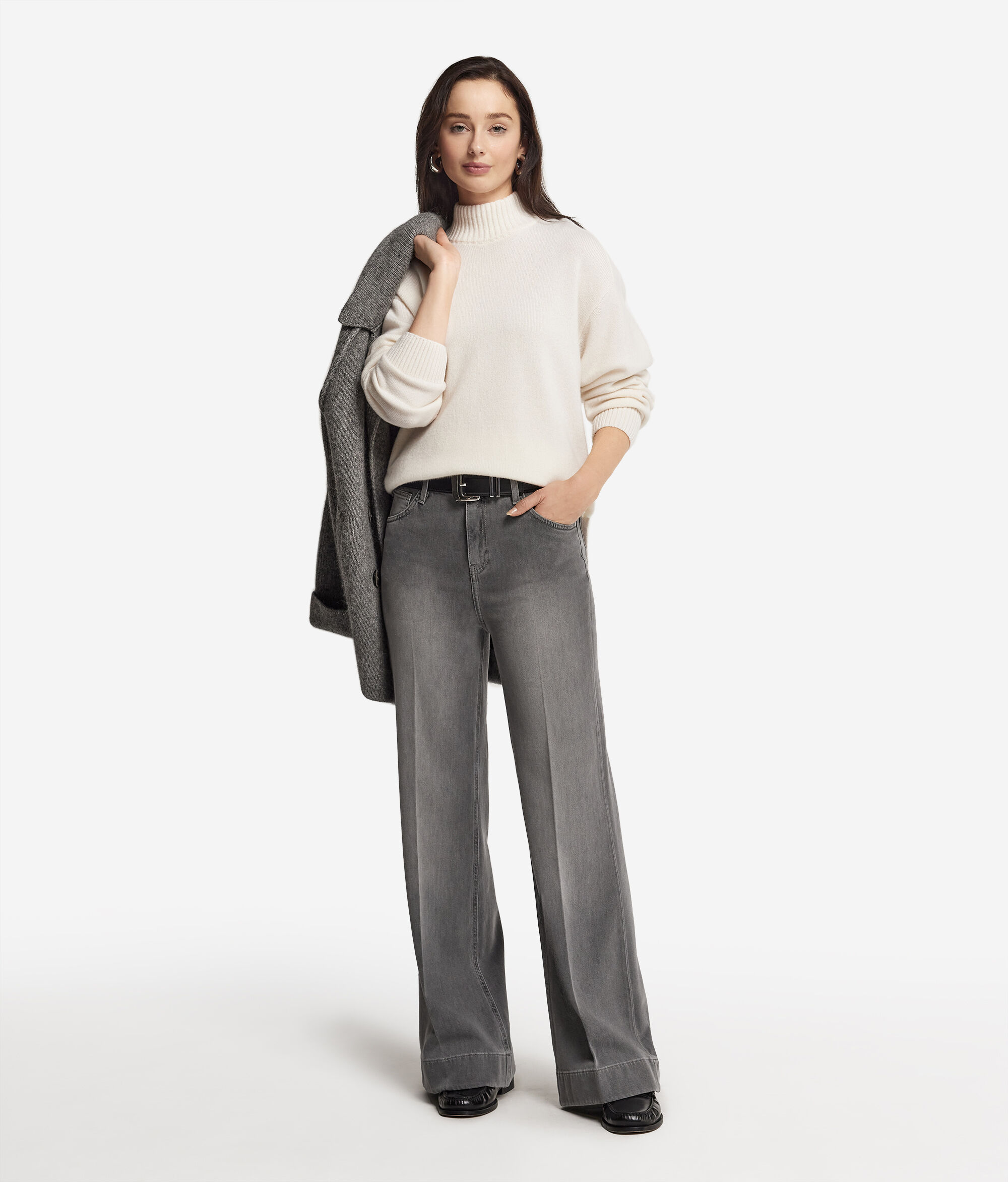 Cashmere Denim Flare Trousers