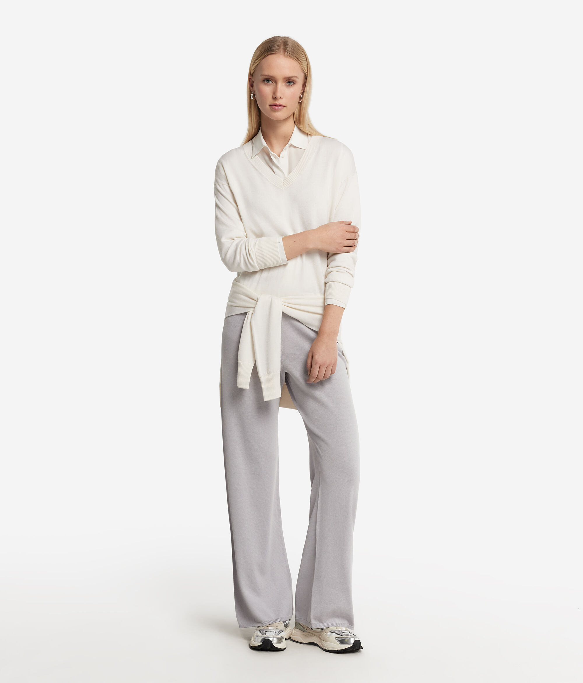 Silk and Cotton Palazzo Trousers