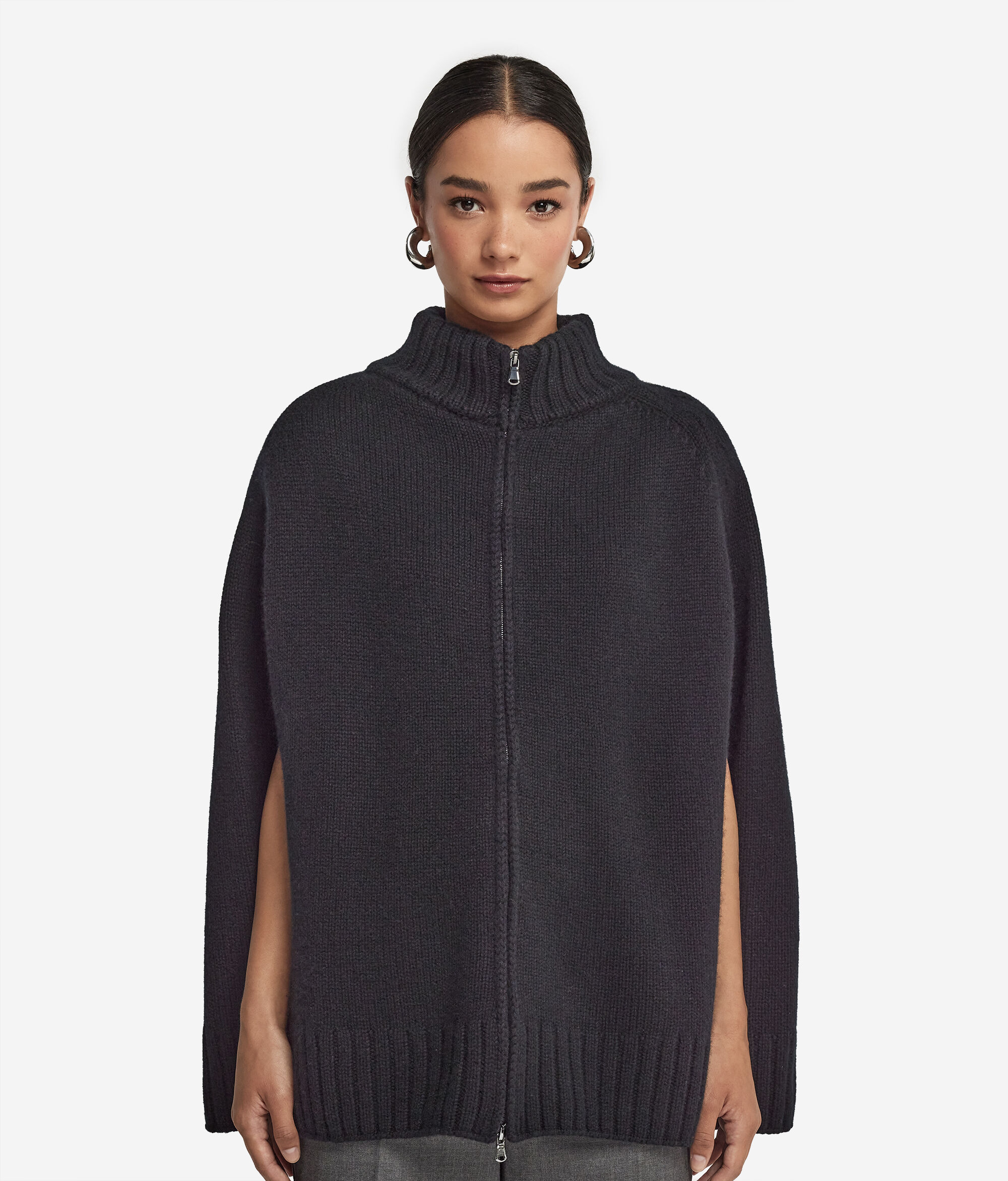 Ultrasoft Cashmere Zip-Up Cape
