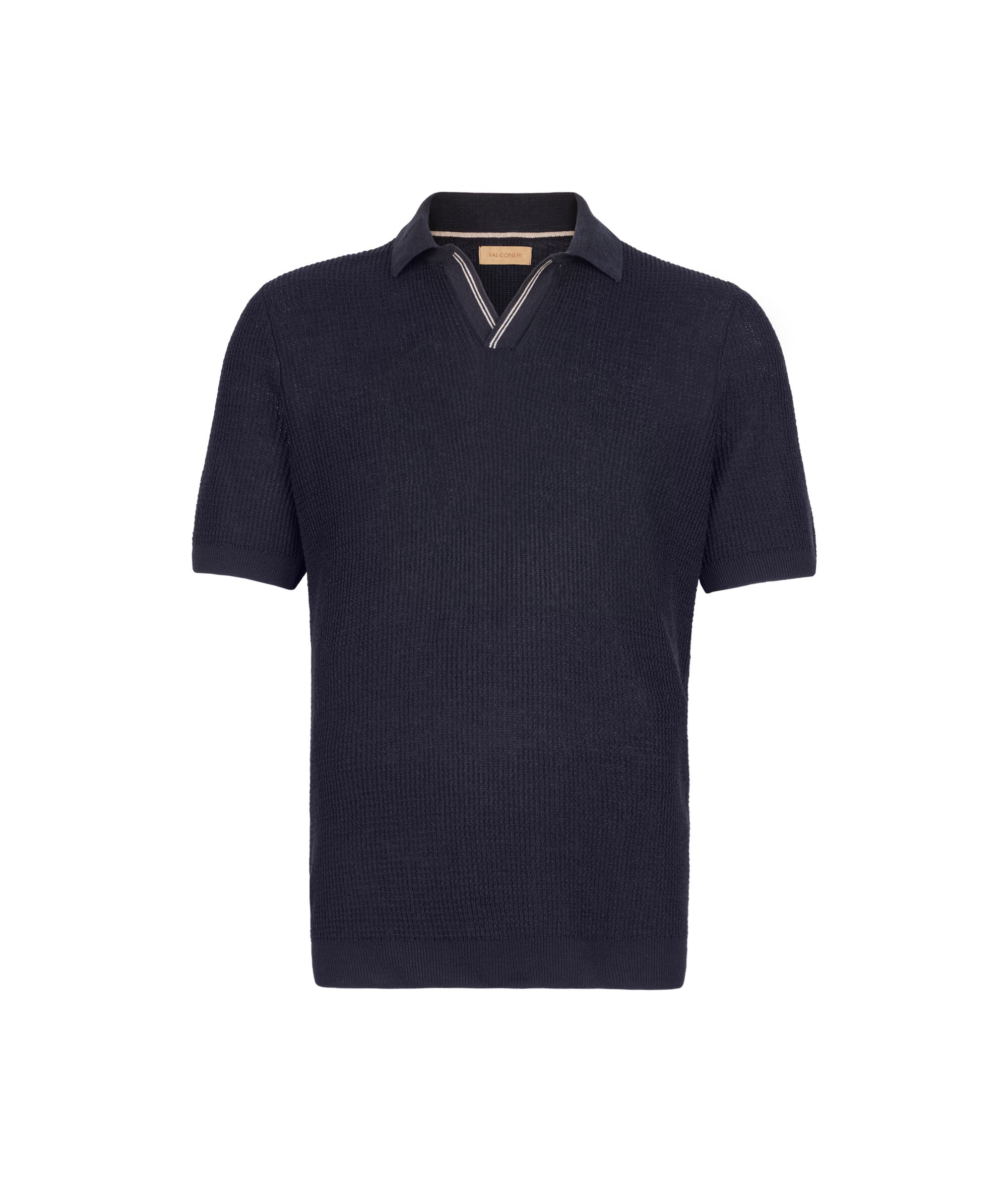 Polo Manica Corta Punto Waffle Colore Blu Navy