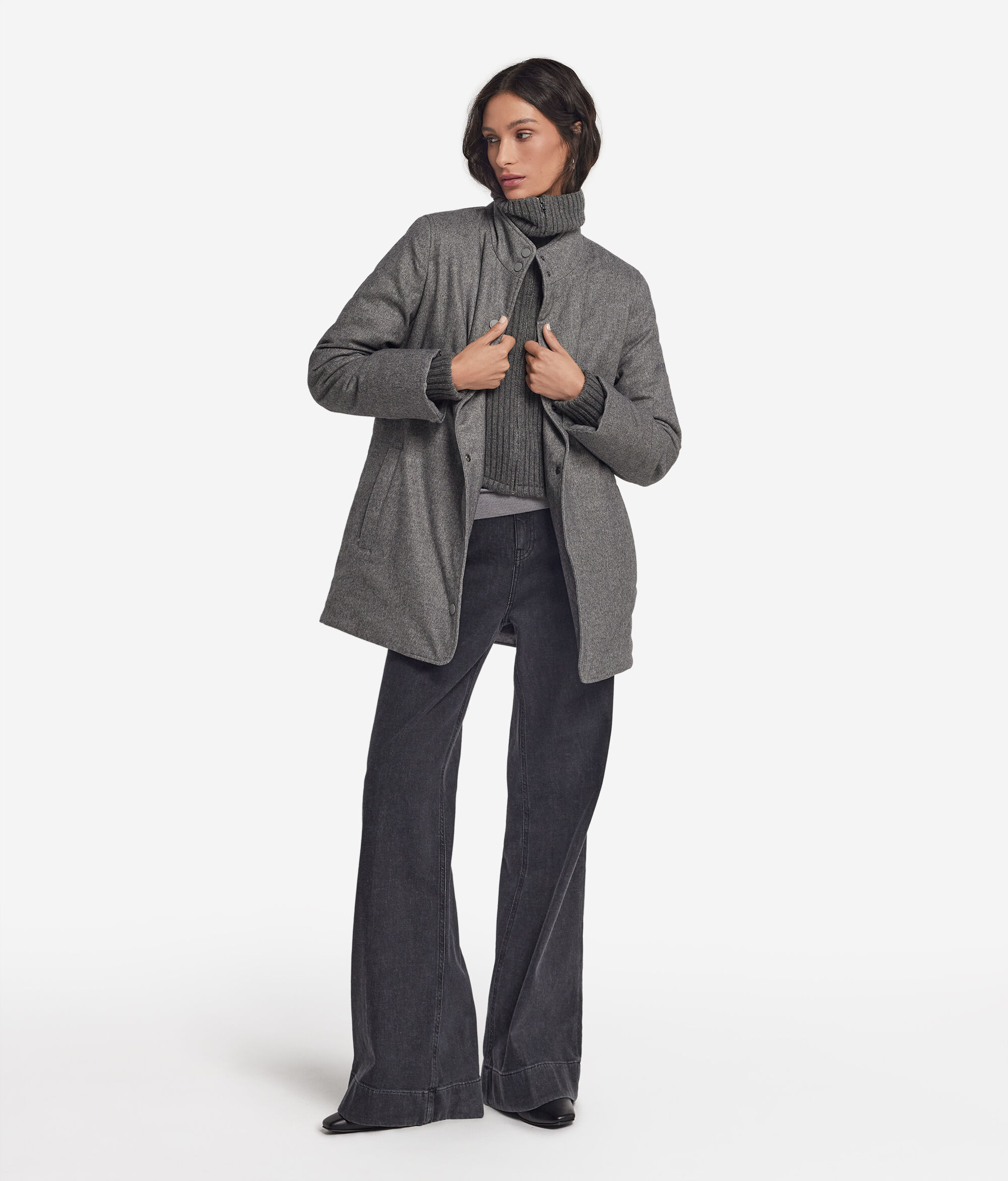 Anorac de plomes de seda i cashmere