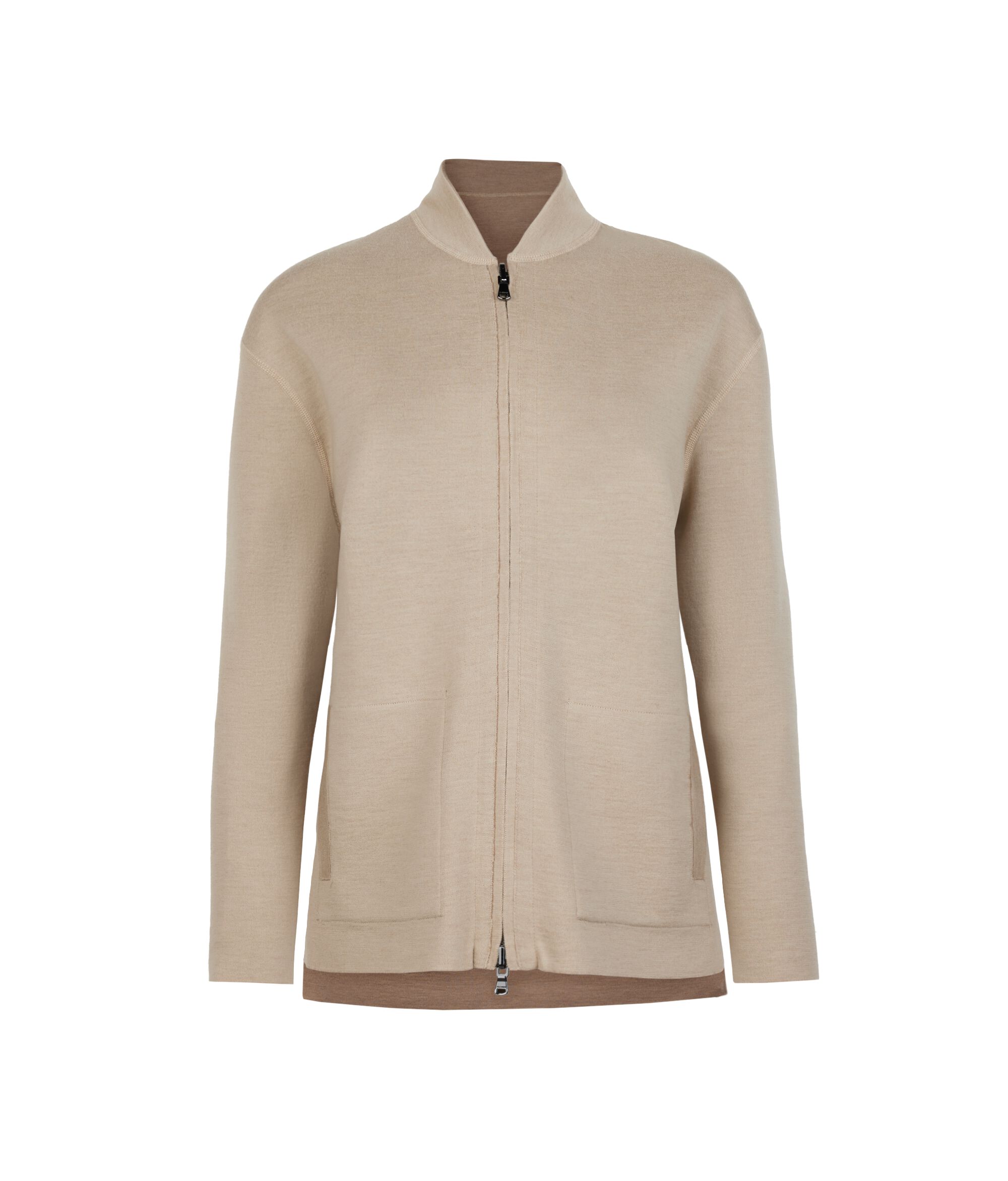 Sweatshirt zippé réversible en cachemire ultra-fin