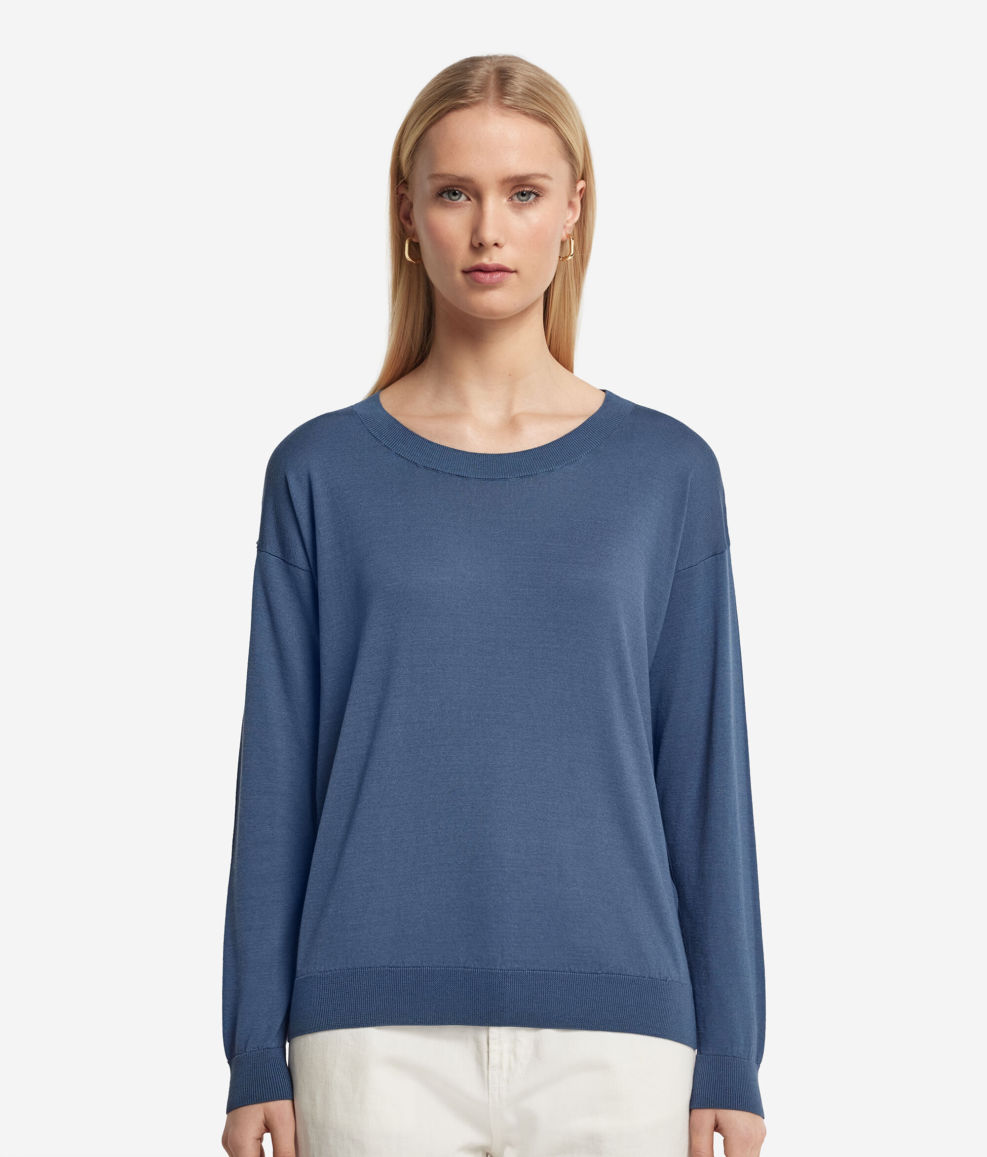 Silk and Cotton Round-Neck Jumper