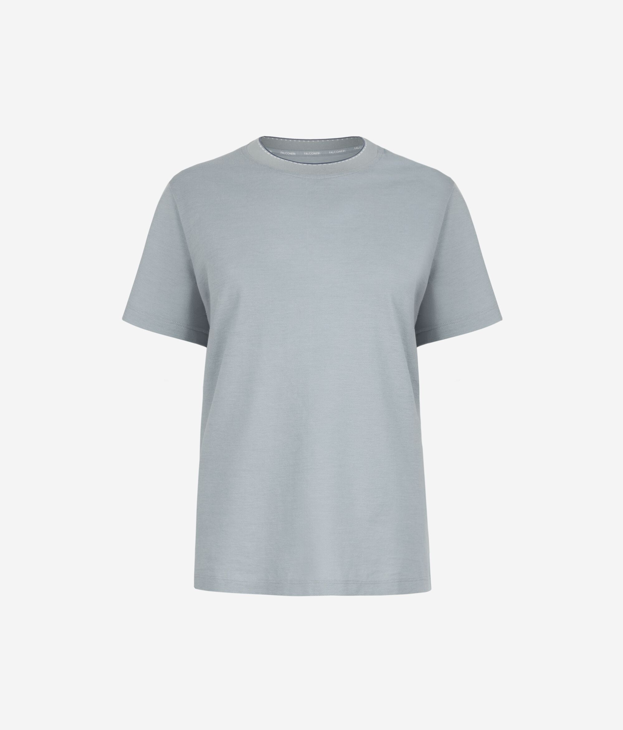 T-Shirt aus Pikee mit Strickkragen