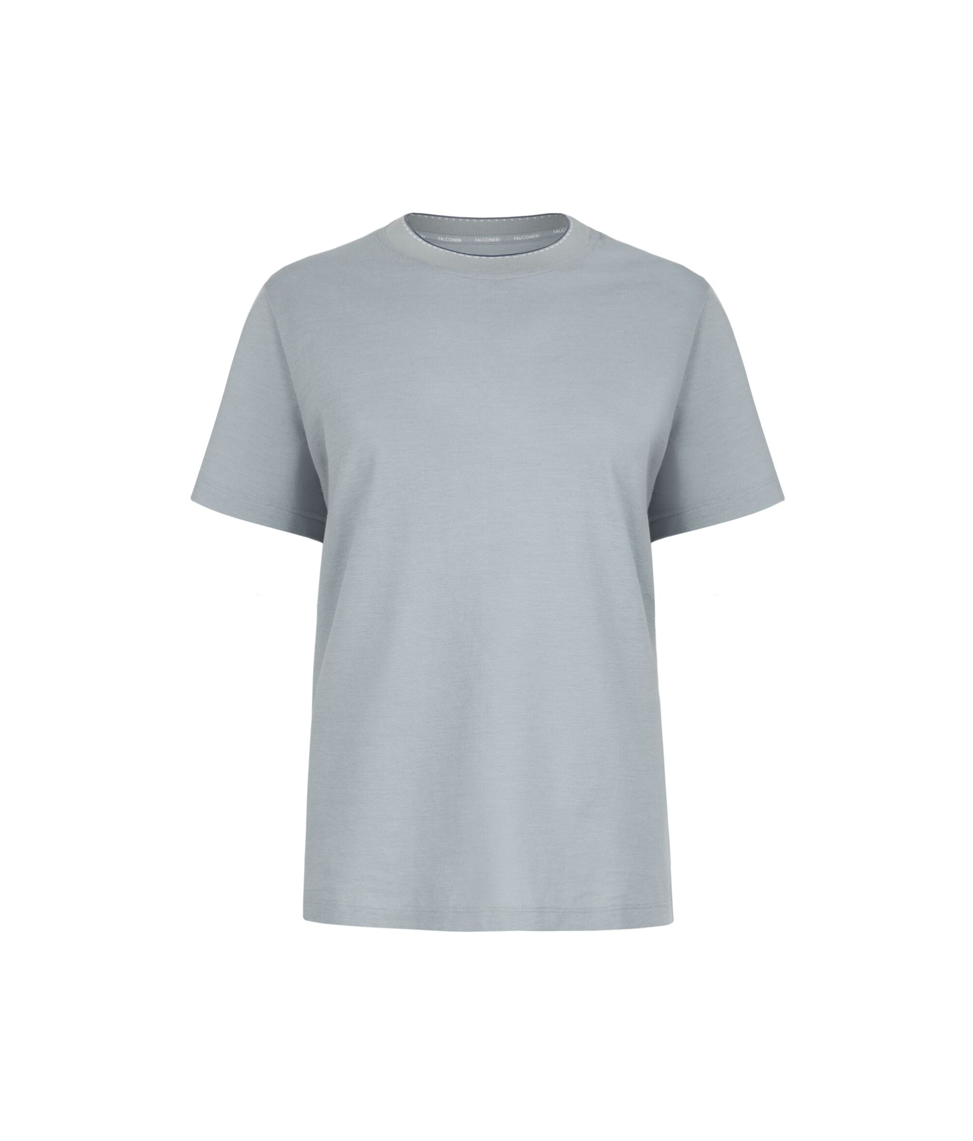 T-Shirt aus Pikee mit Strickkragen