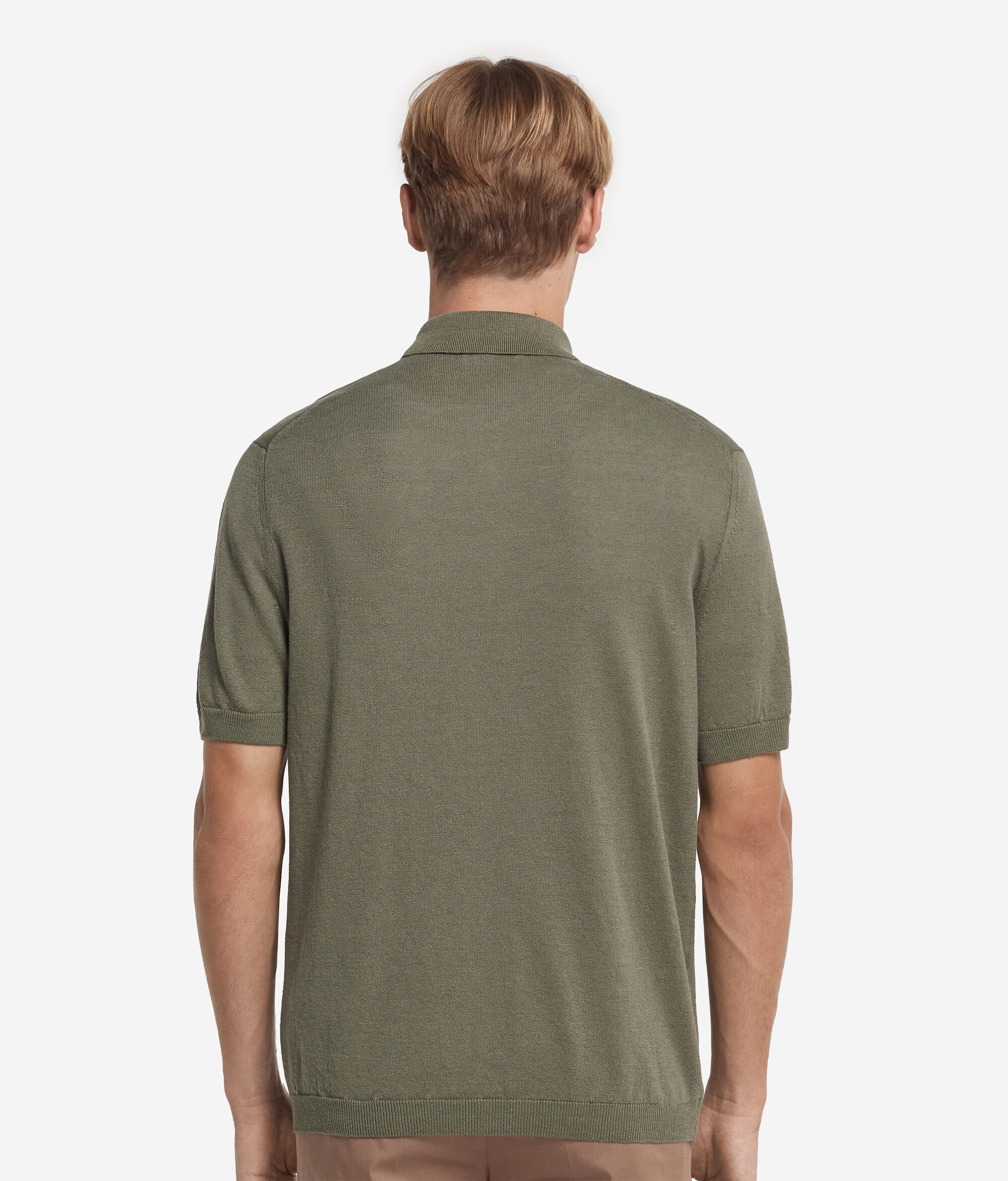 Cotton Linen Short-Sleeved Polo Shirt