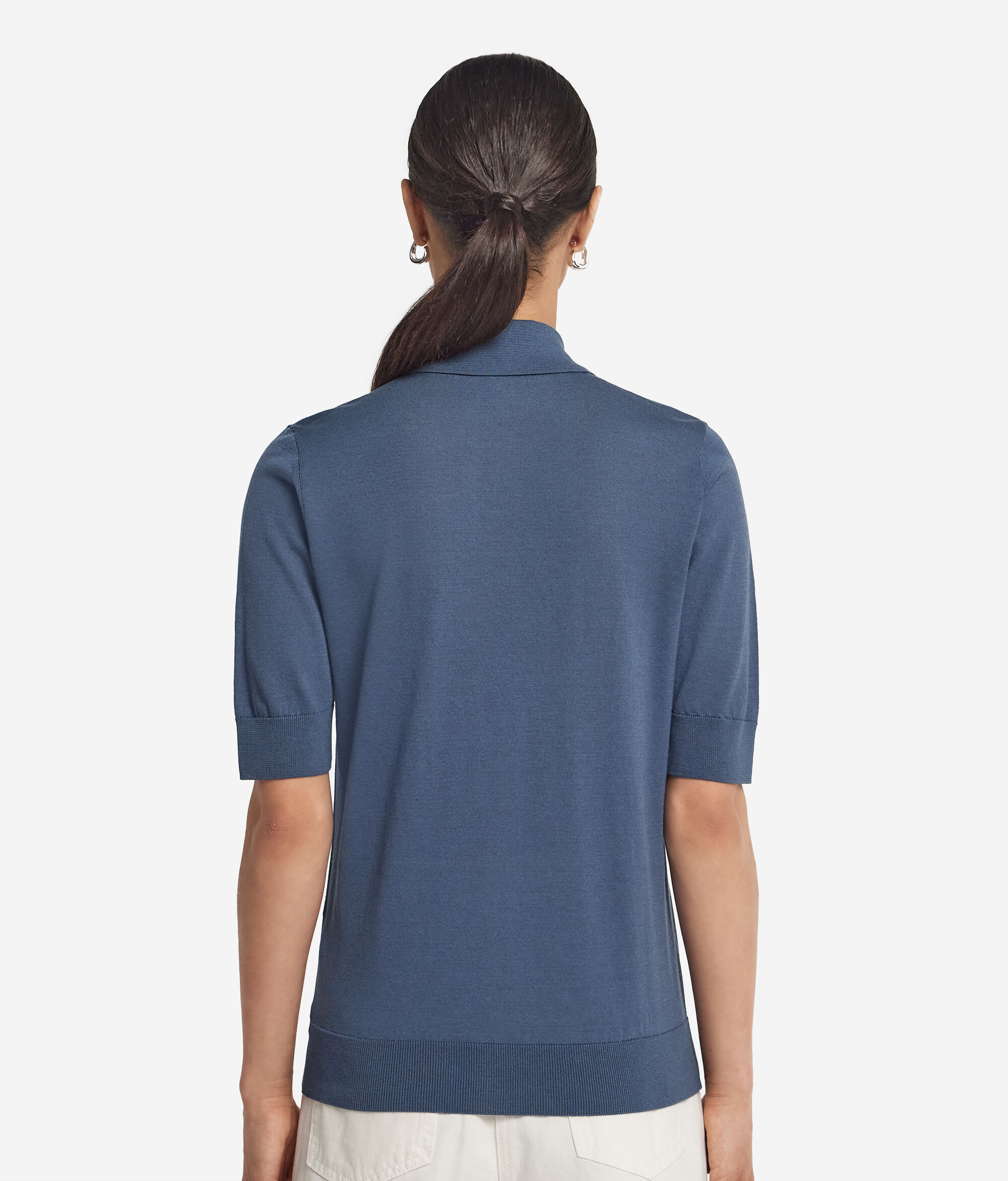 Джемпер-поло из шелка и хлопка