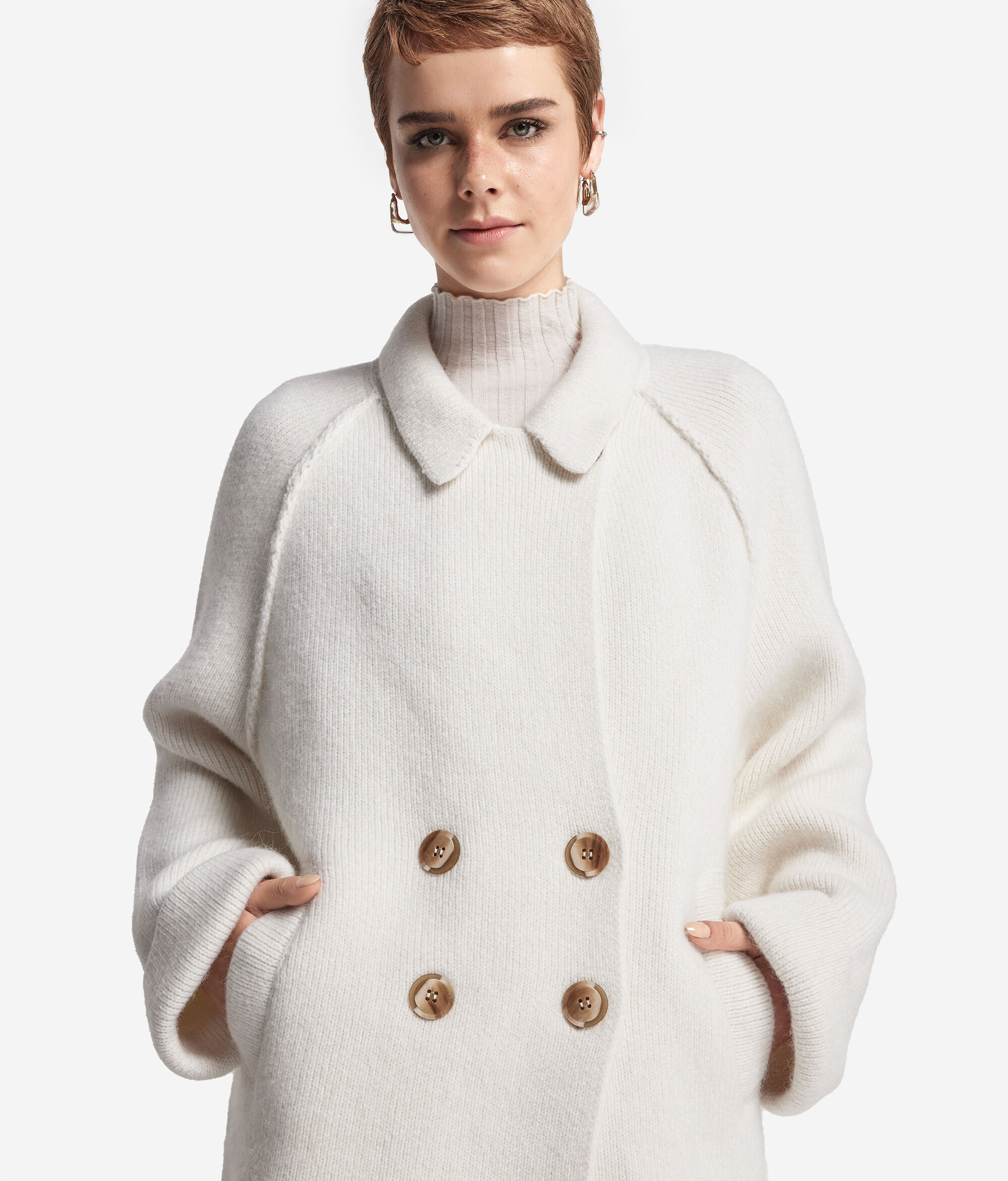 Double-Breasted Alpaca Wool Coat