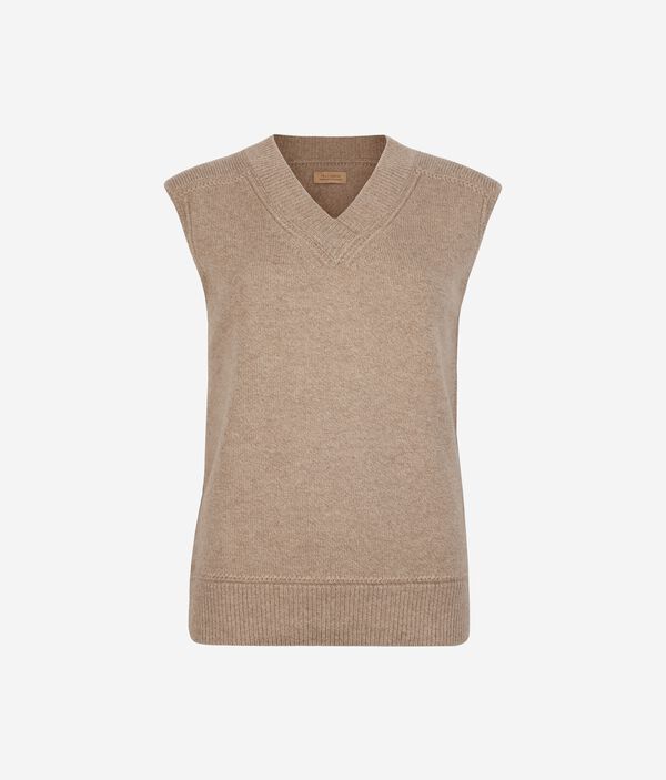 Жилет из ультрамягкого неокрашенного кашемира