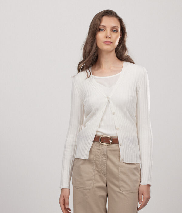 Ribbed Ultrafine Cashmere Cardigan