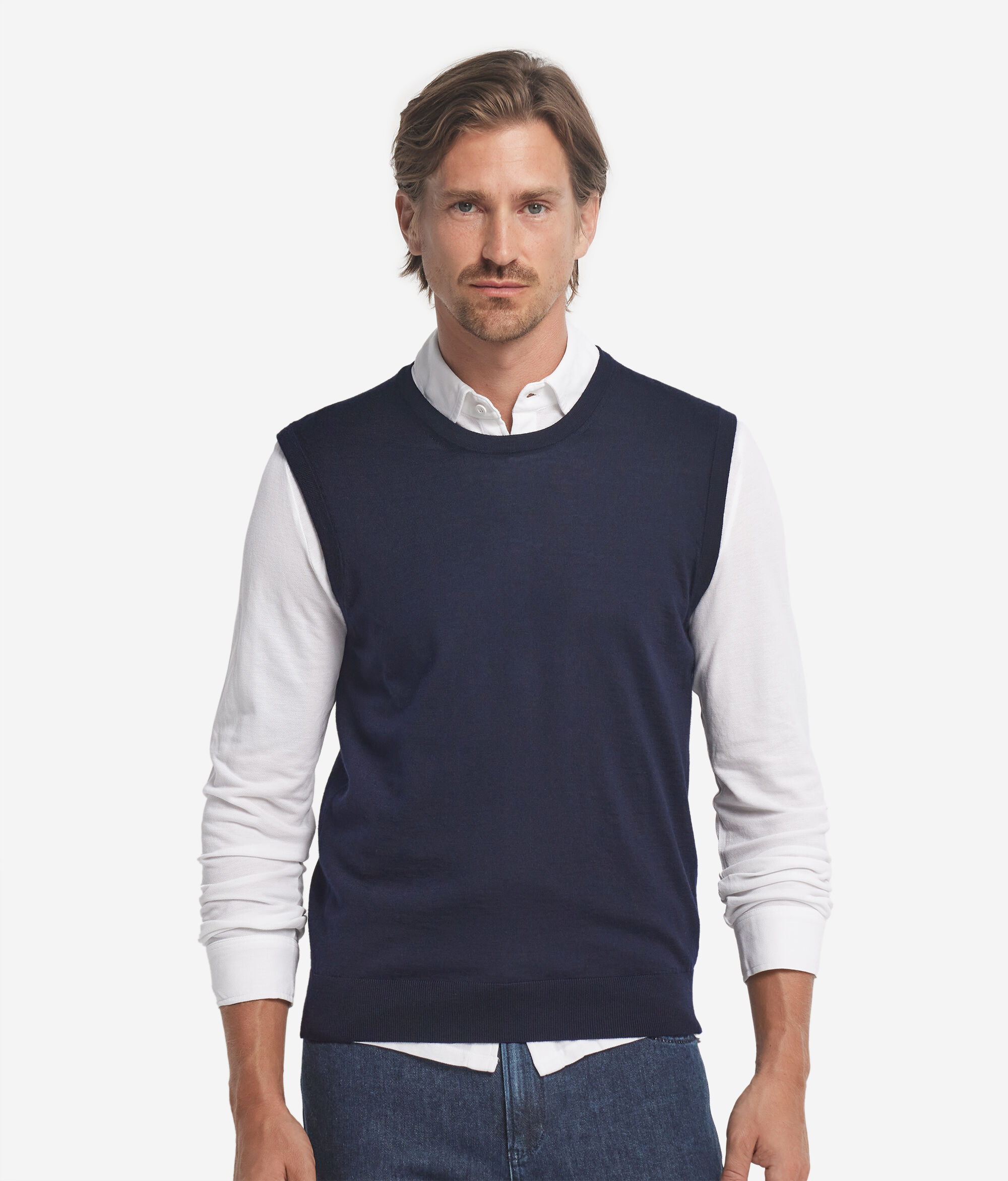 Gilet girocollo in Cashmere Ultrafine