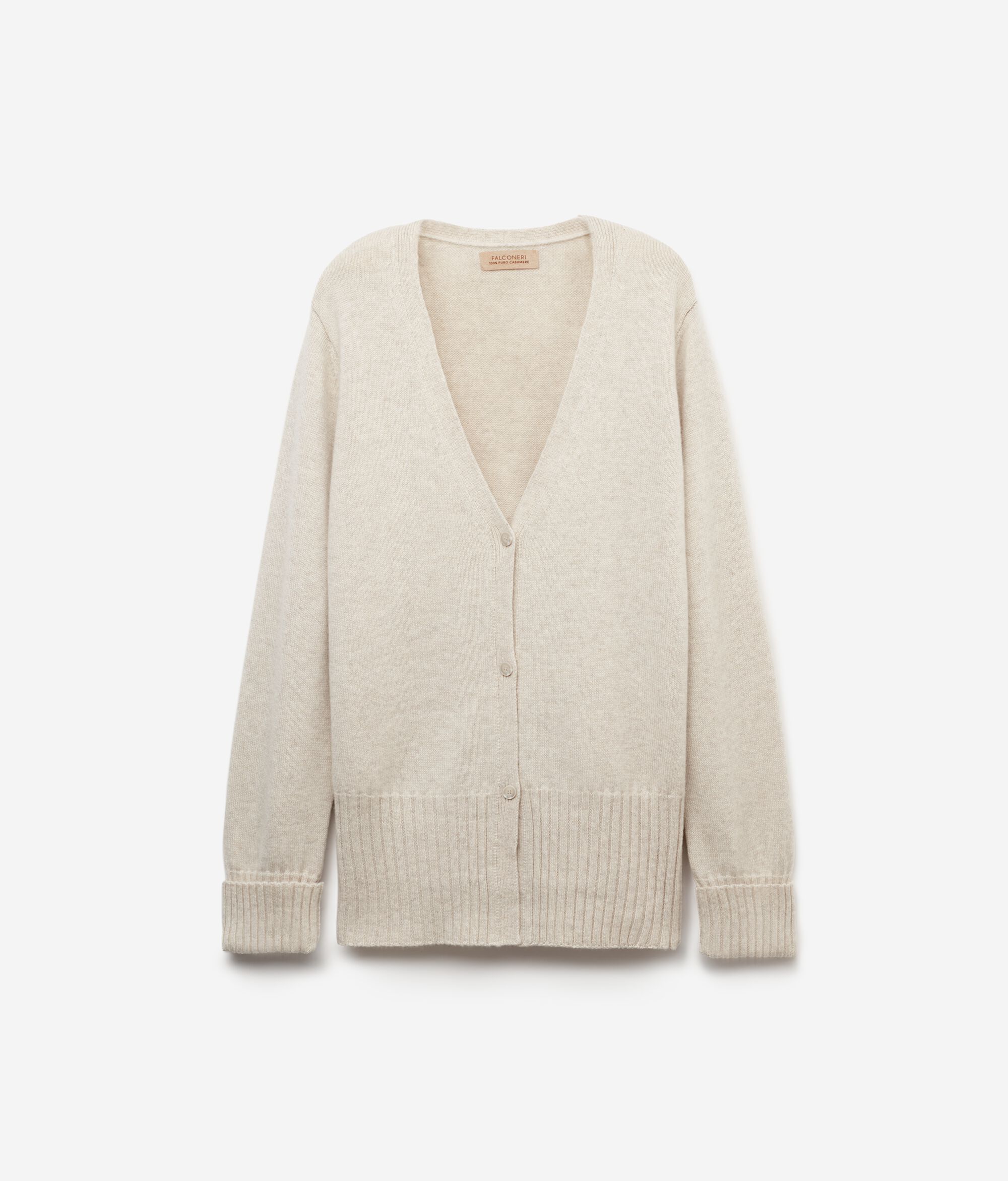 Cárdigan con cuello de pico de cashmere ultrasoft