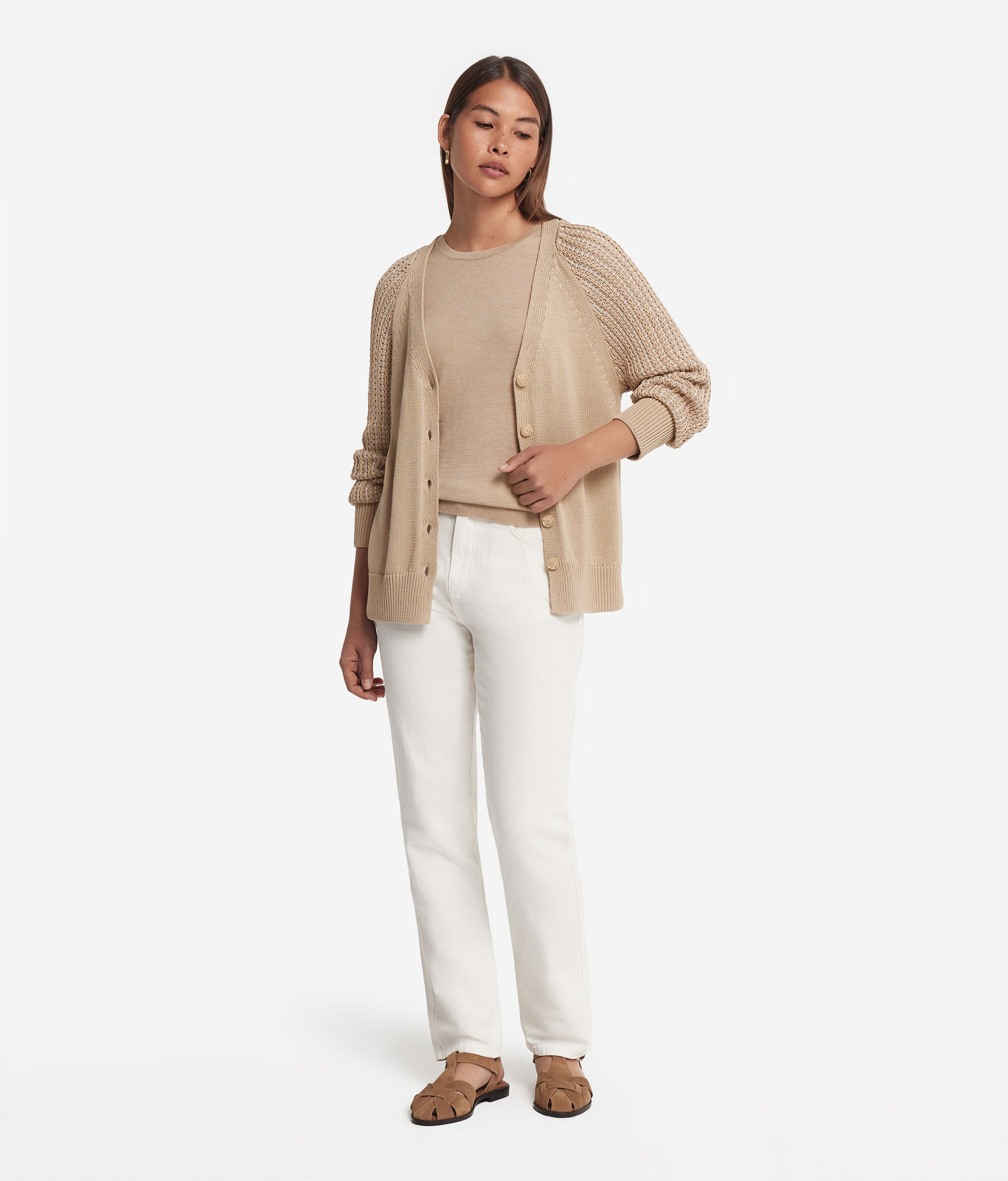 Gilet en coton à manches travaillées