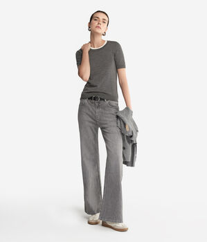 Ultrafine Cashmere Crewneck Sweater with Short Sleeves