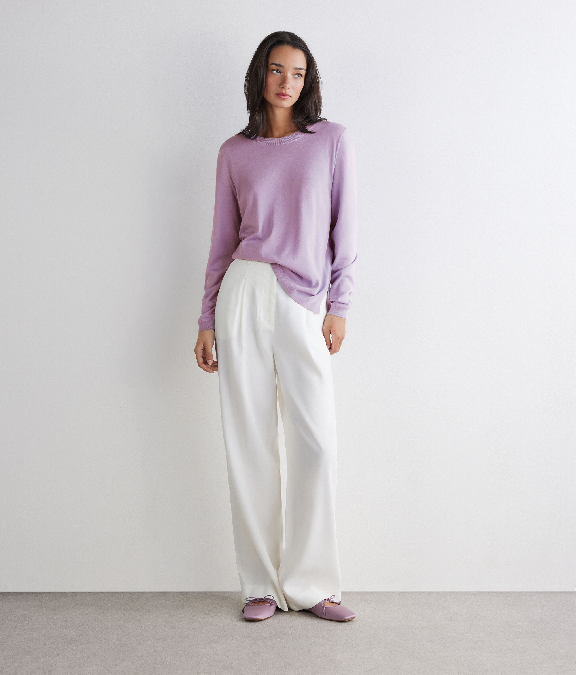 Rundhalspullover aus Baumwolle