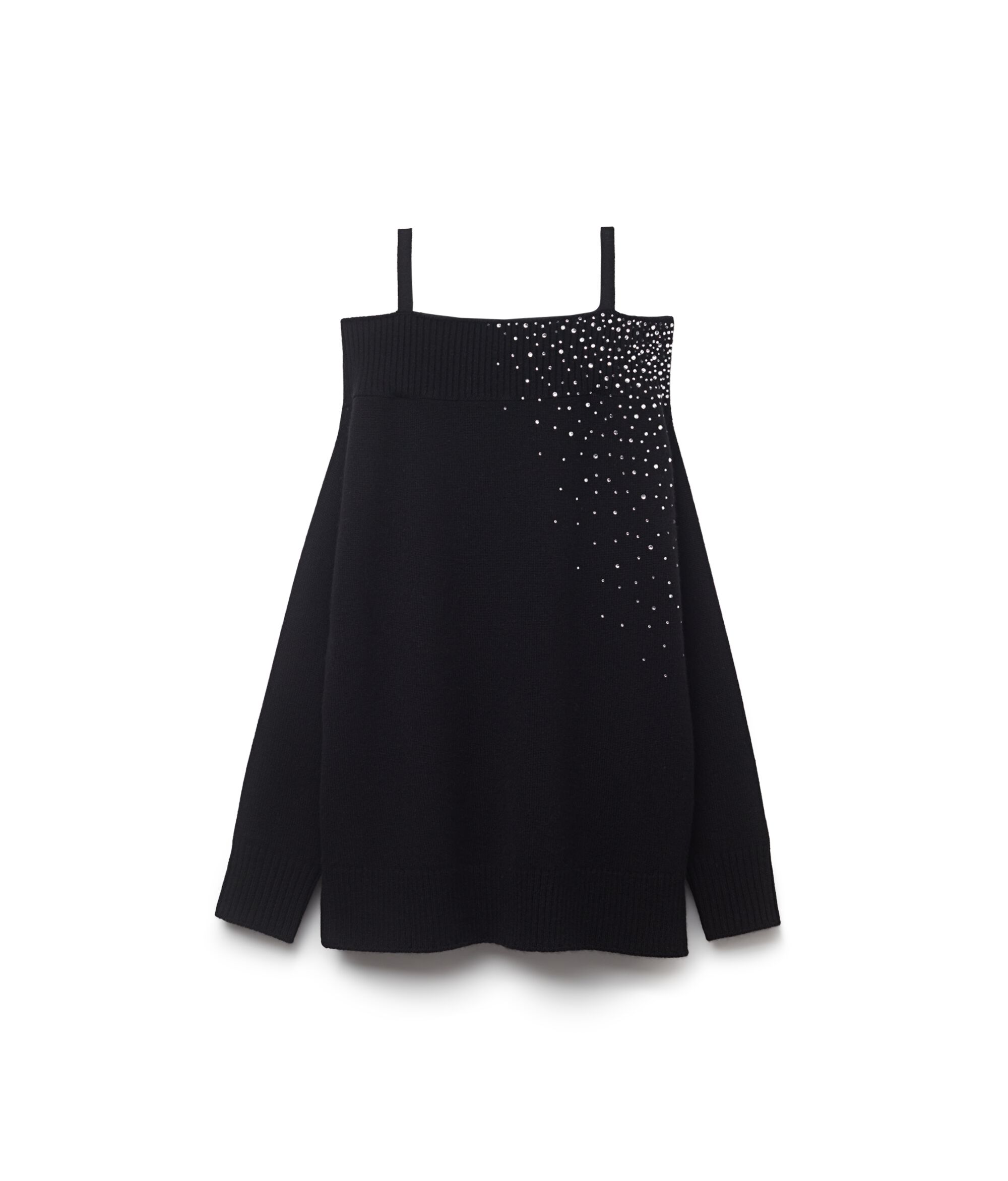 Kaschmiroberteil mit freier Schulter und Strass