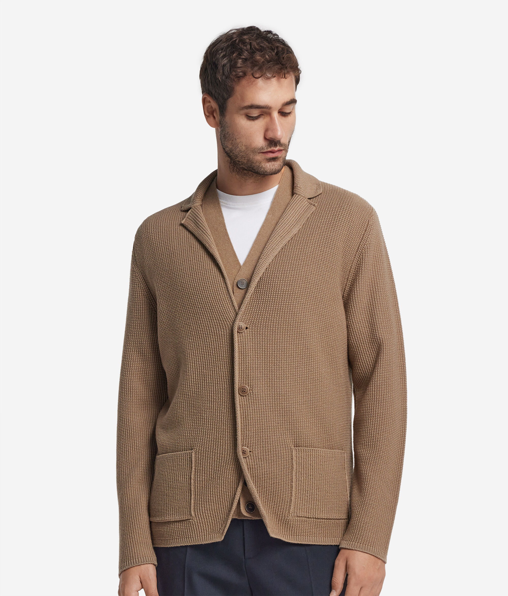 Wolljacke mit Perlmuster