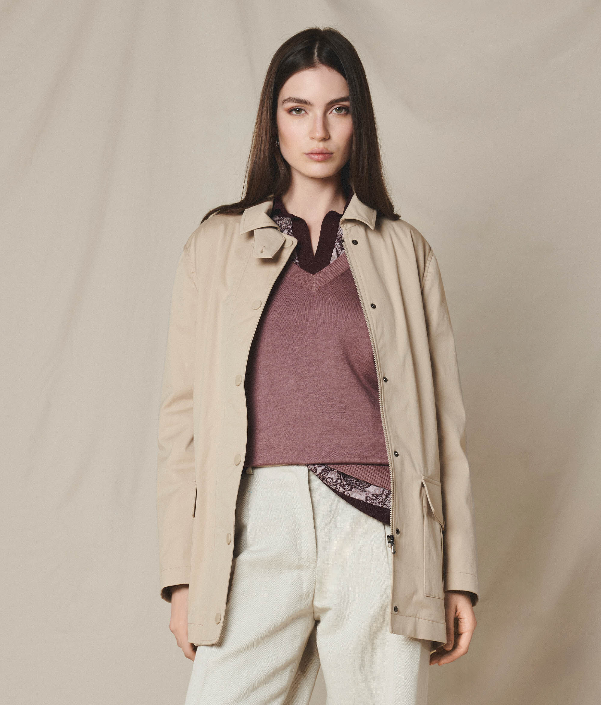 Funktionsjacke Baumwoll-Seidengewebe