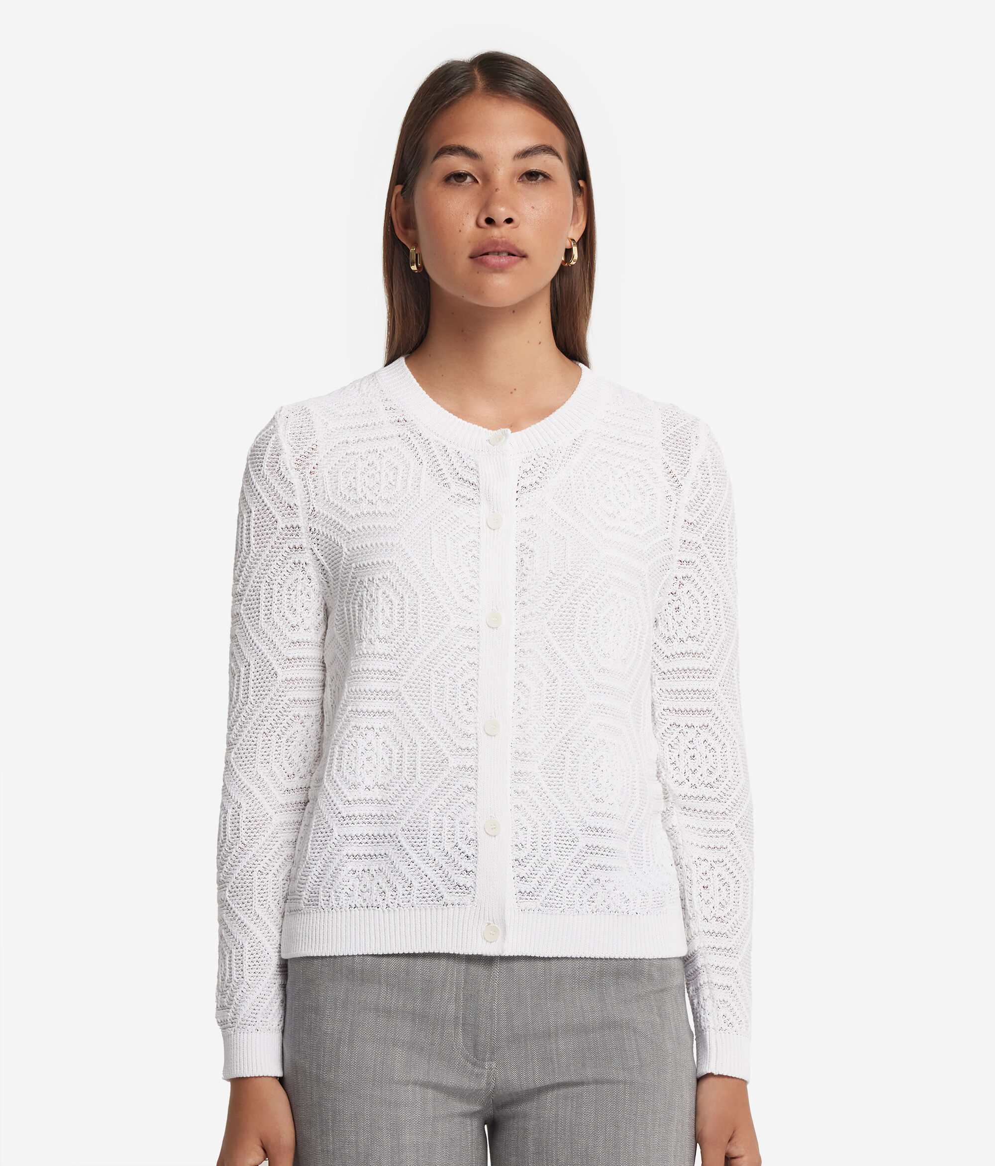 Cardigan with Geometric Design