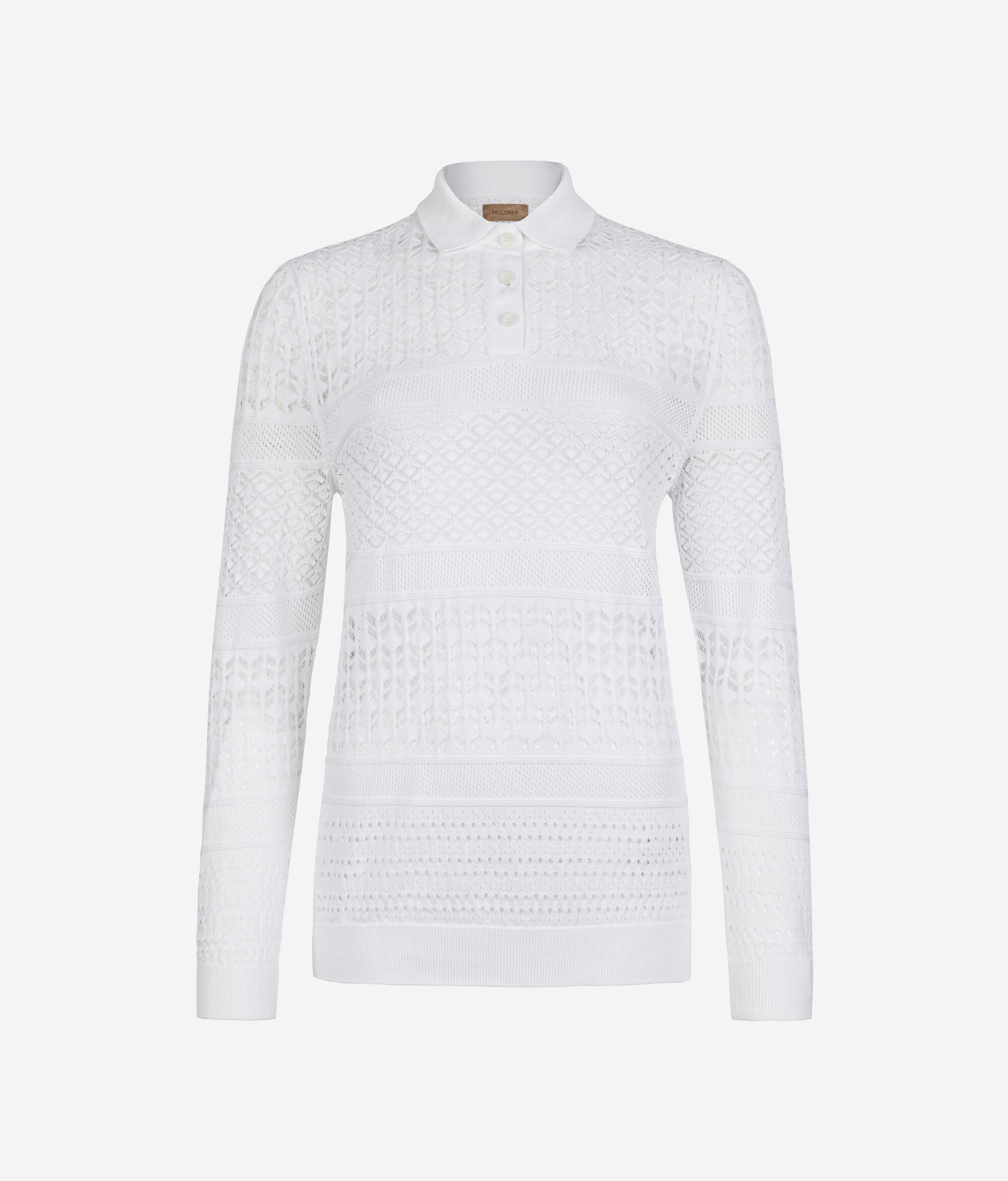 Polo en coton effet crochet