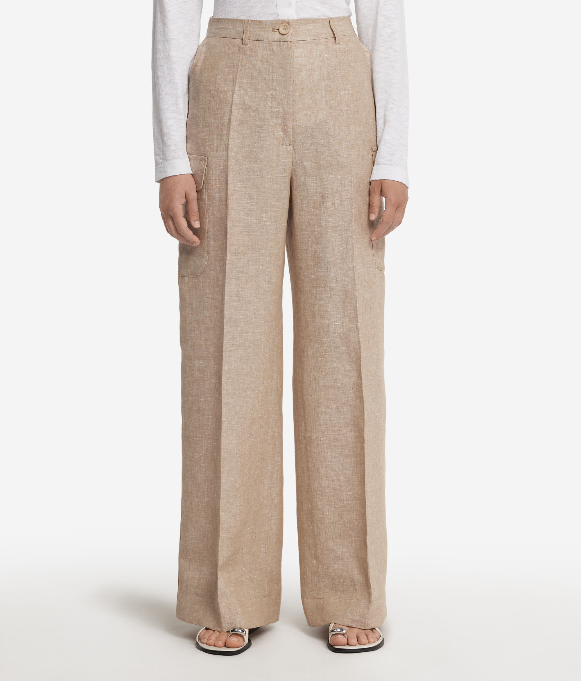 Pantalon cargo en lin
