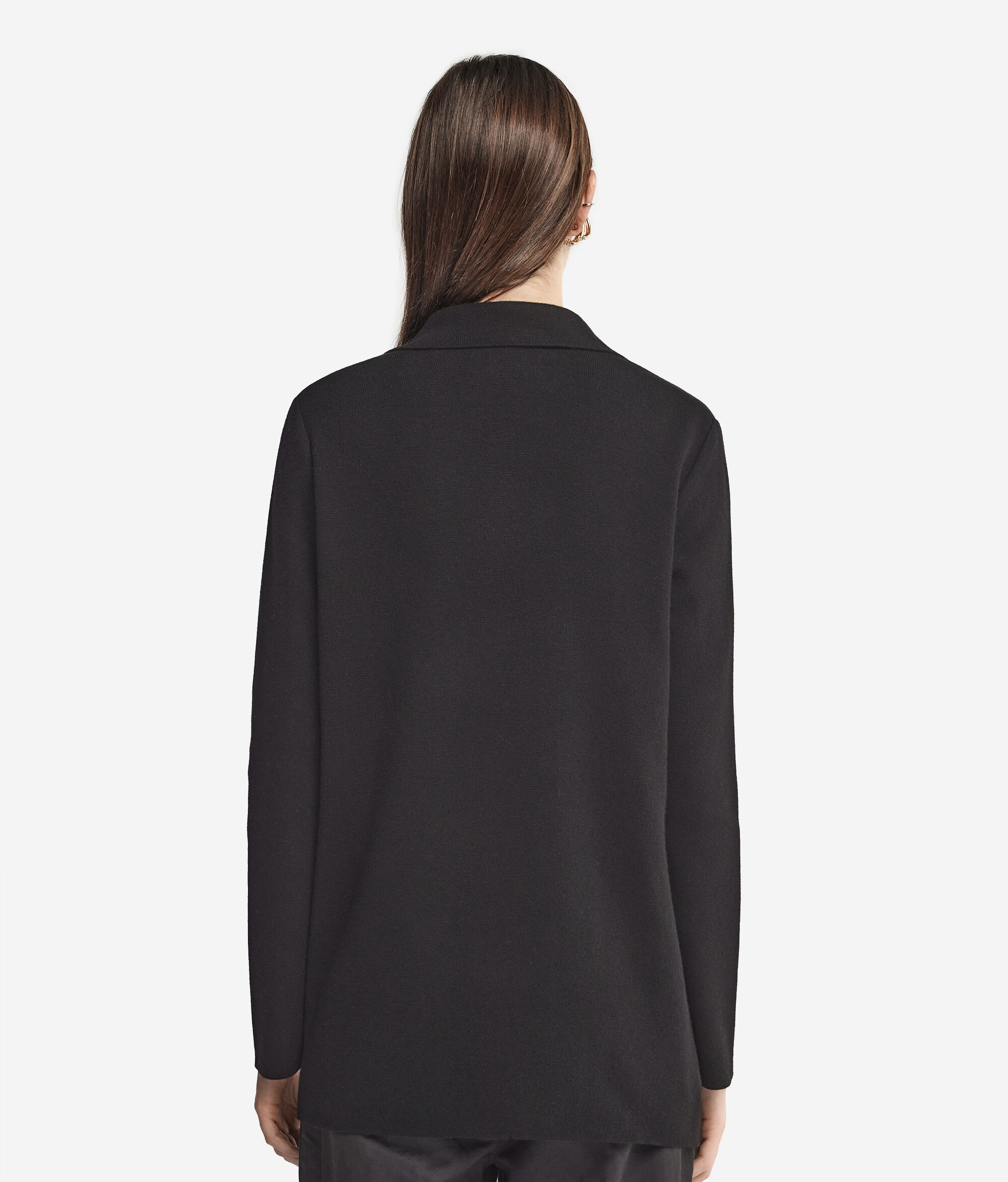 Veste Femme Luxueuse En Laine Et Cachemire Noir - Taille UK10 - Double Boutonnage