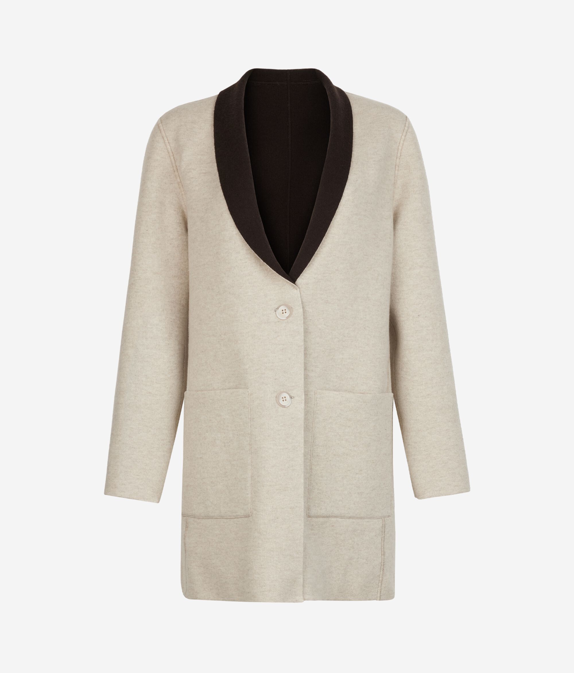 Dwustronny płaszcz na guziki z kaszmiru Ultrasoft