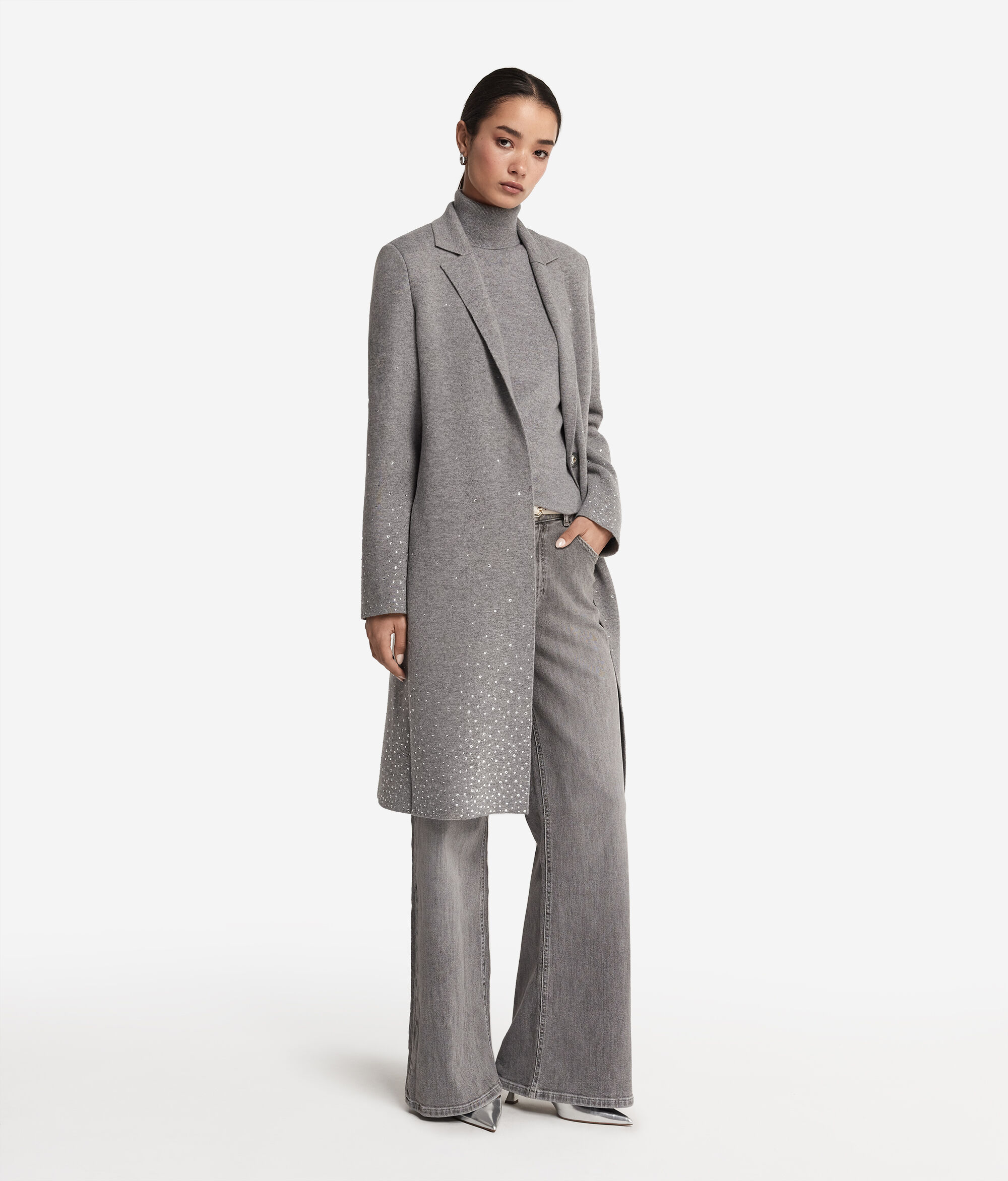 Manteau à strass en cachemire