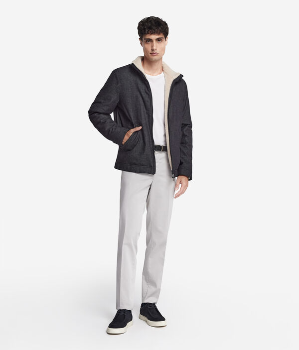 Denim-Kaschmir-Jacke