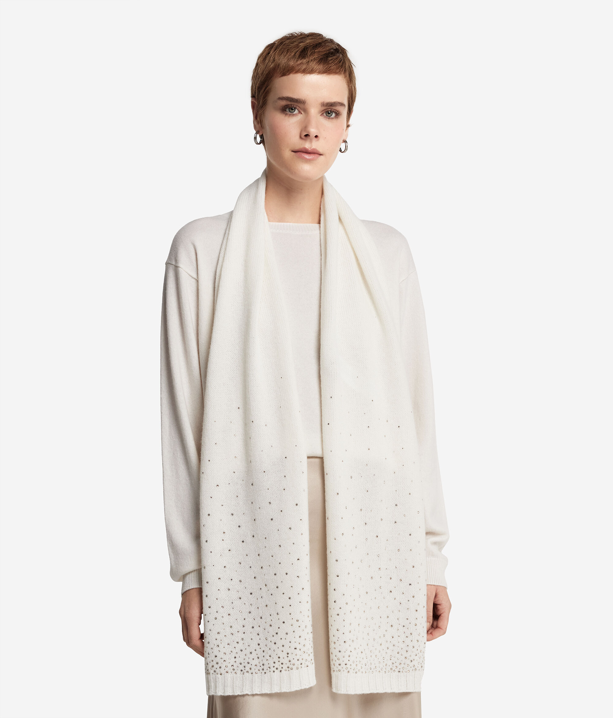 Bufanda con strass de cashmere
