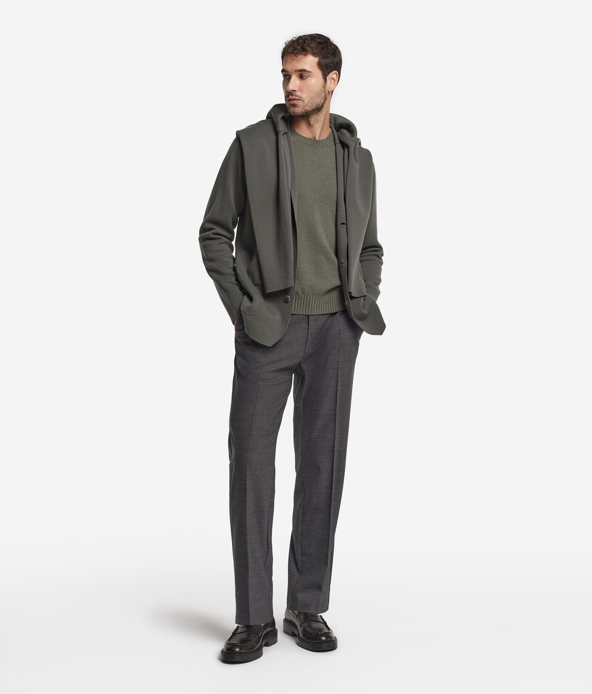 Wool Milano rib stitch jacket