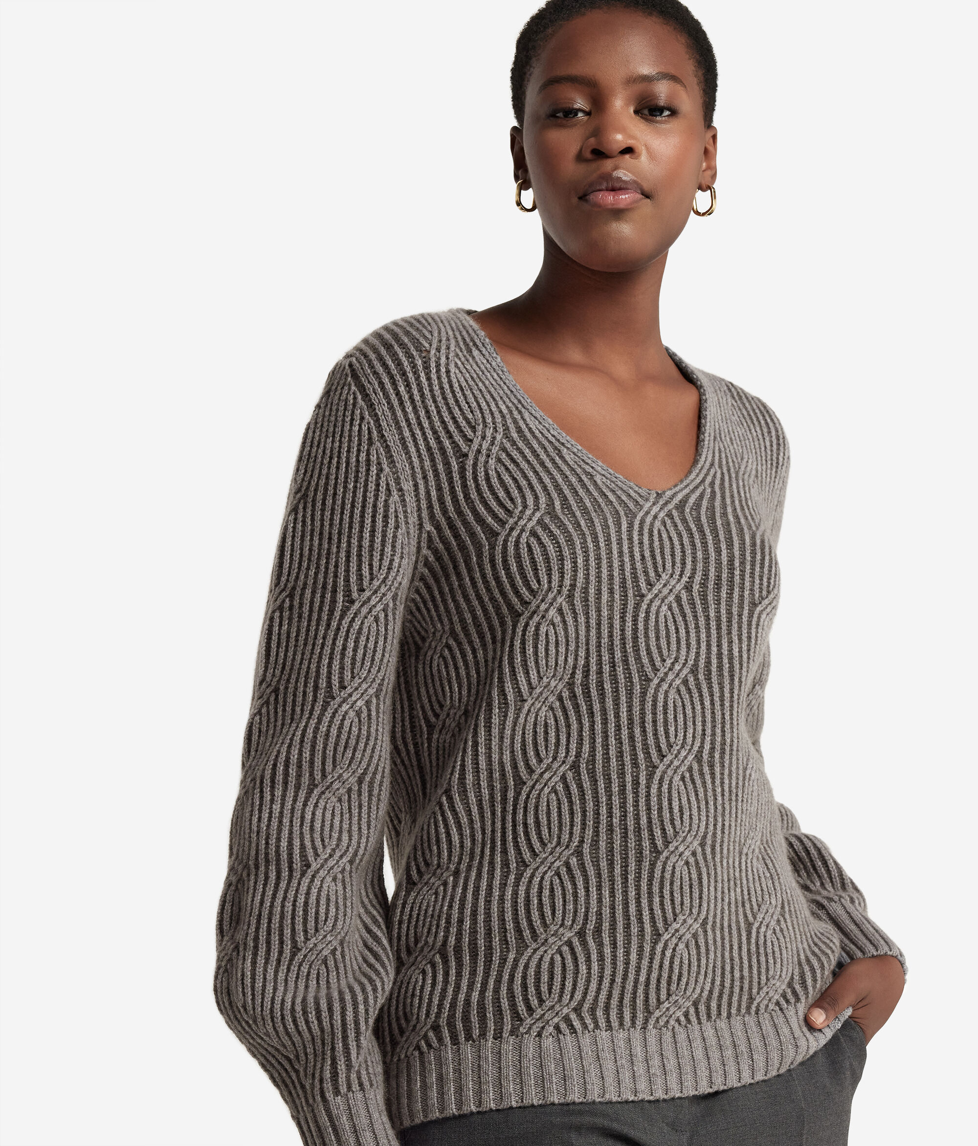 Jersei amb escot en punta de Cashmere Ultrasoft
