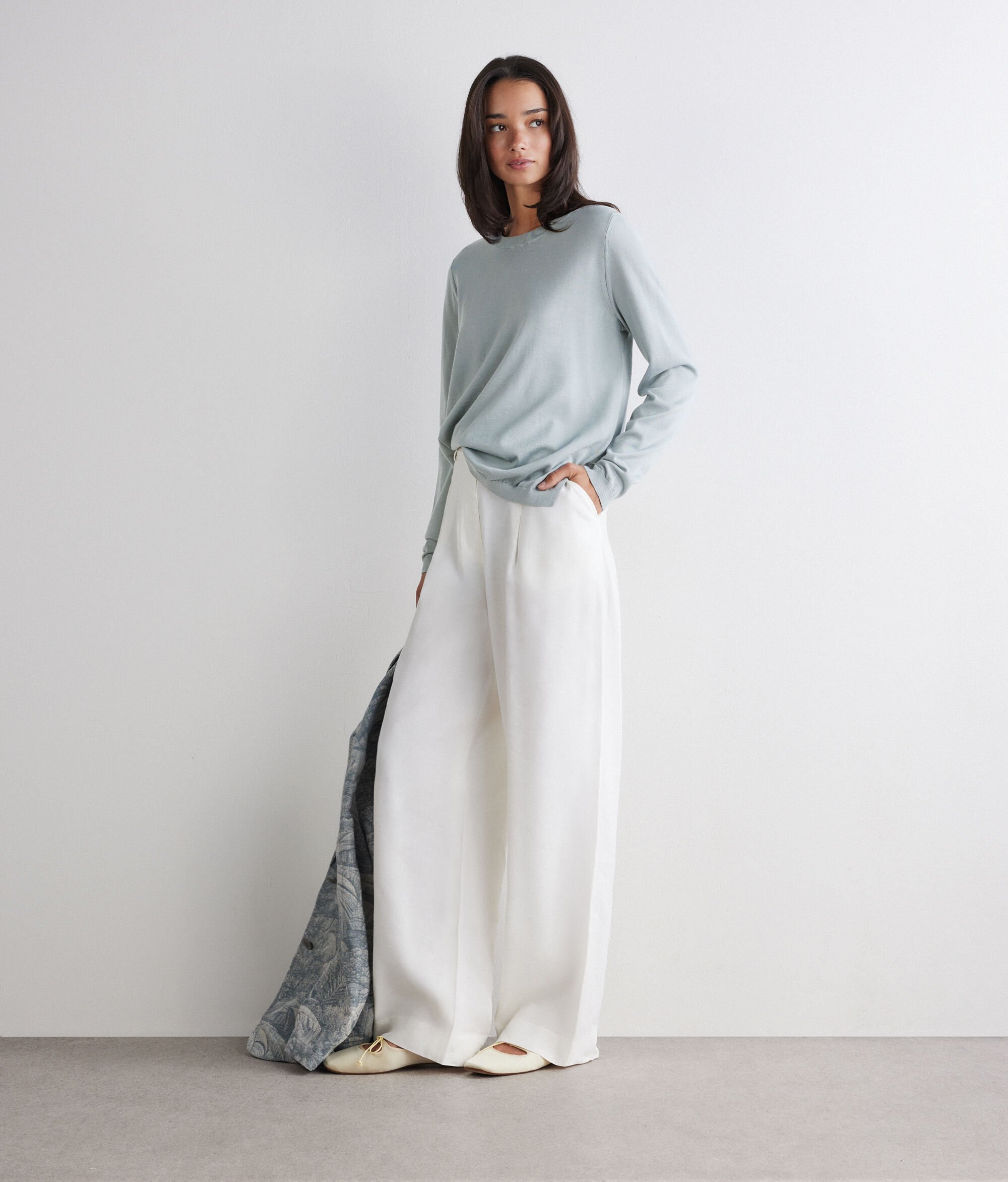 Pull à col rond en coton