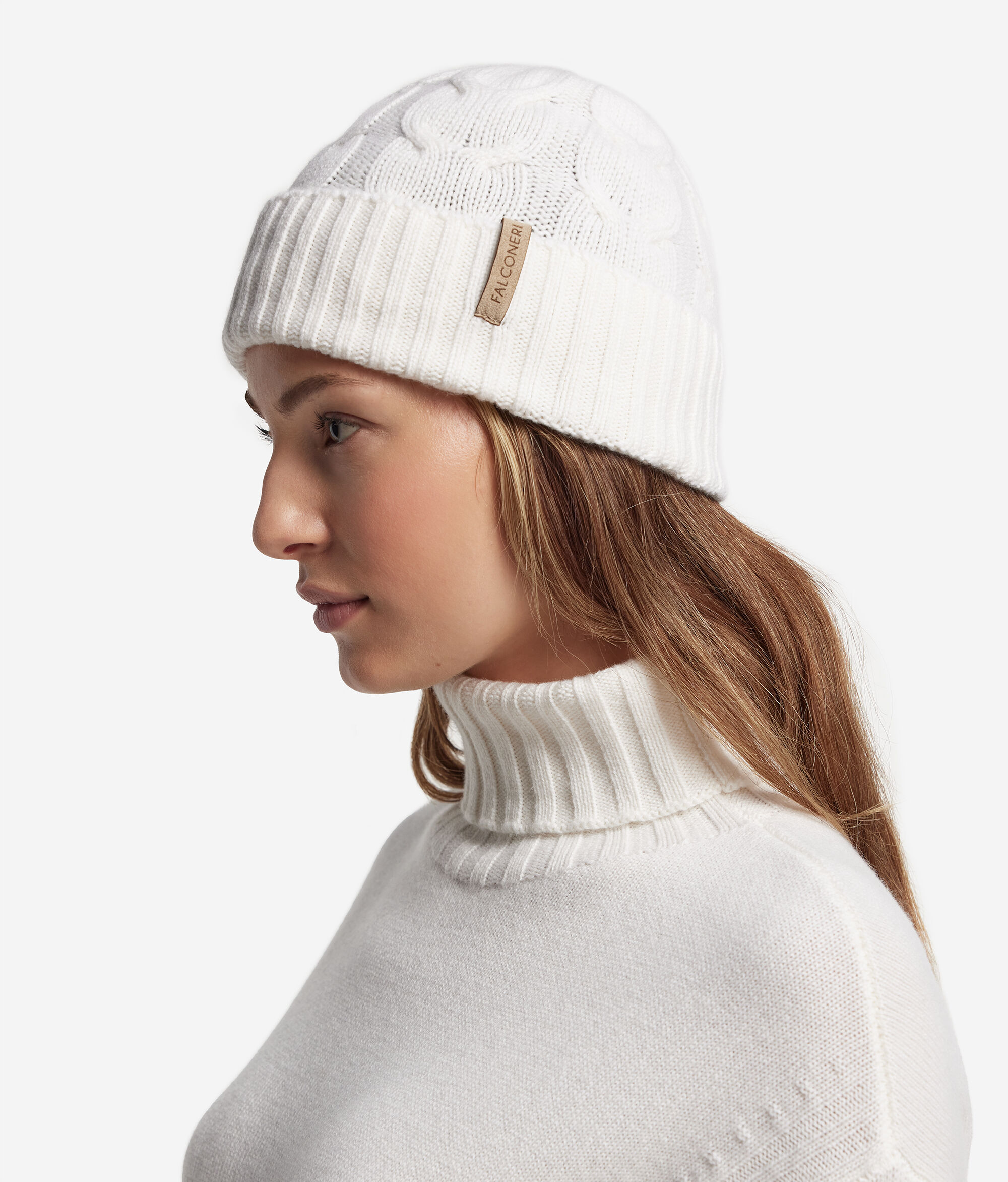 Berretto con intreccio in Cashmere Ultrasoft